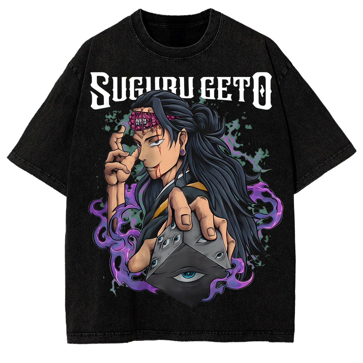 Japanese Anime Vintage Shirt Jujutsu Kaisen Suguru Geto Washed T Shirt