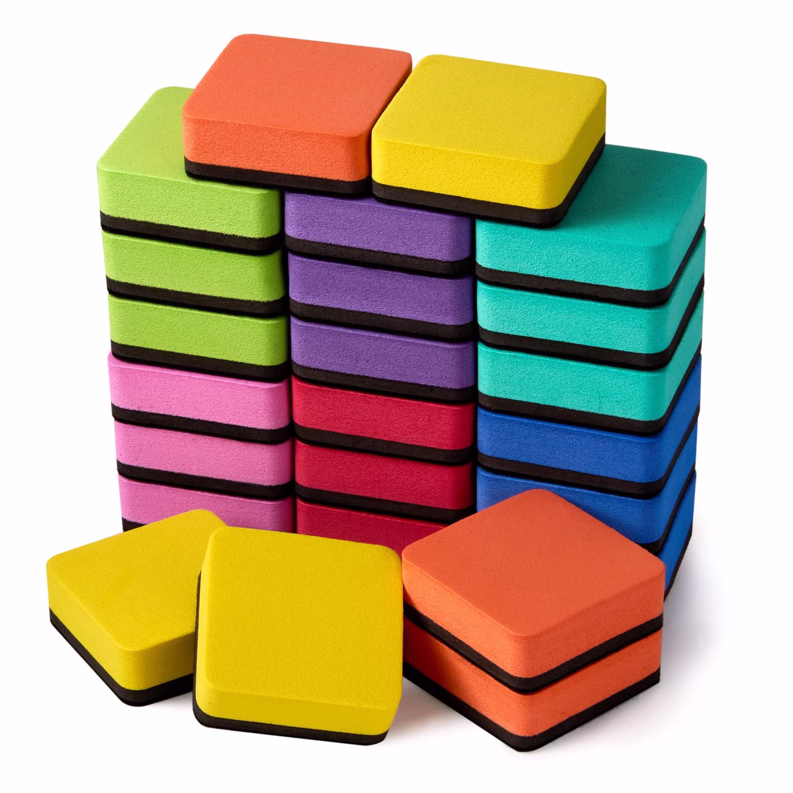 8 Color Square Whiteboard Eraser Set Dry Erase Board Erasers Classroom (2x2x0.8 Inch)