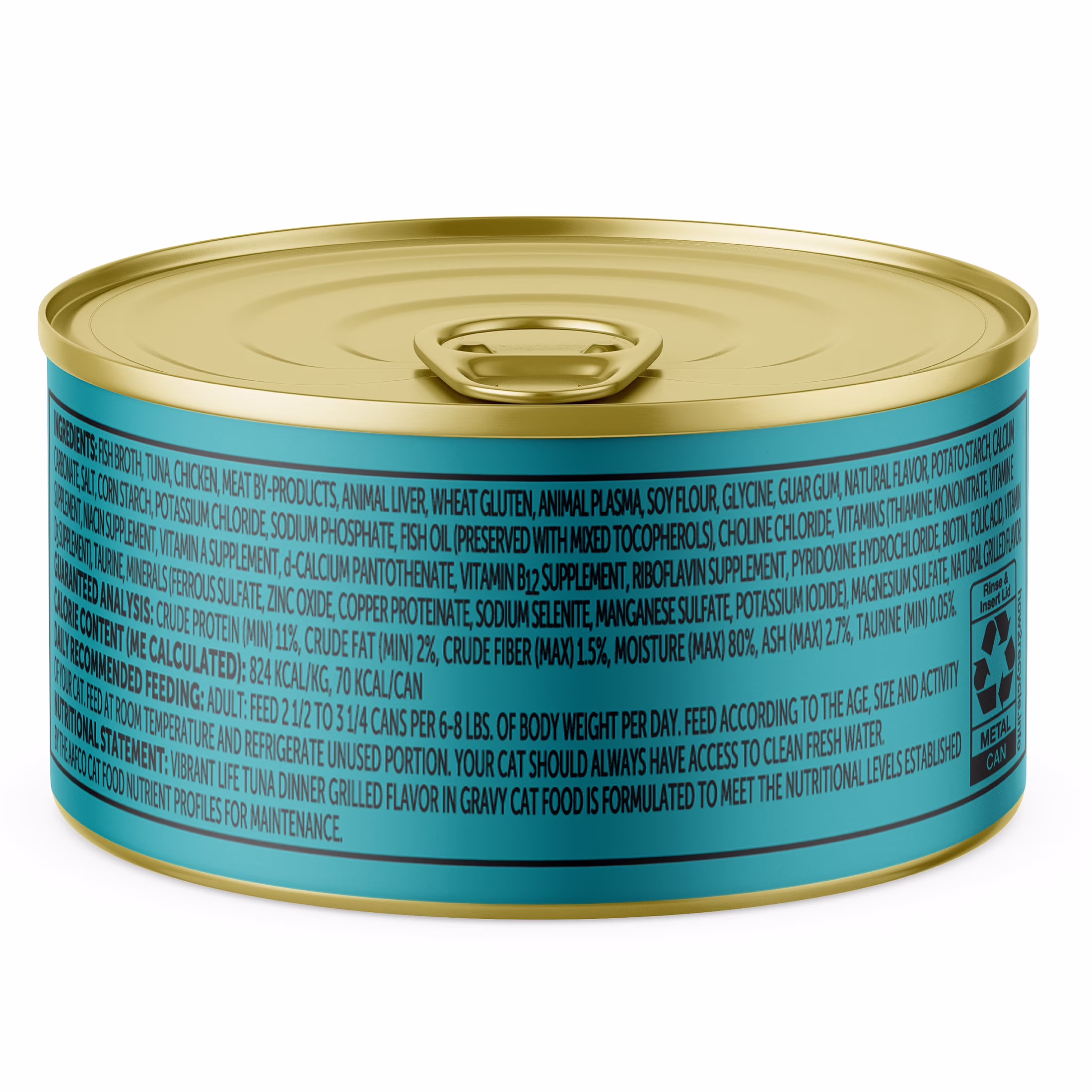 Vibrant Life Tuna Dinner Grilled Cuts in Gravy Wet Cat Food, 3 oz Can