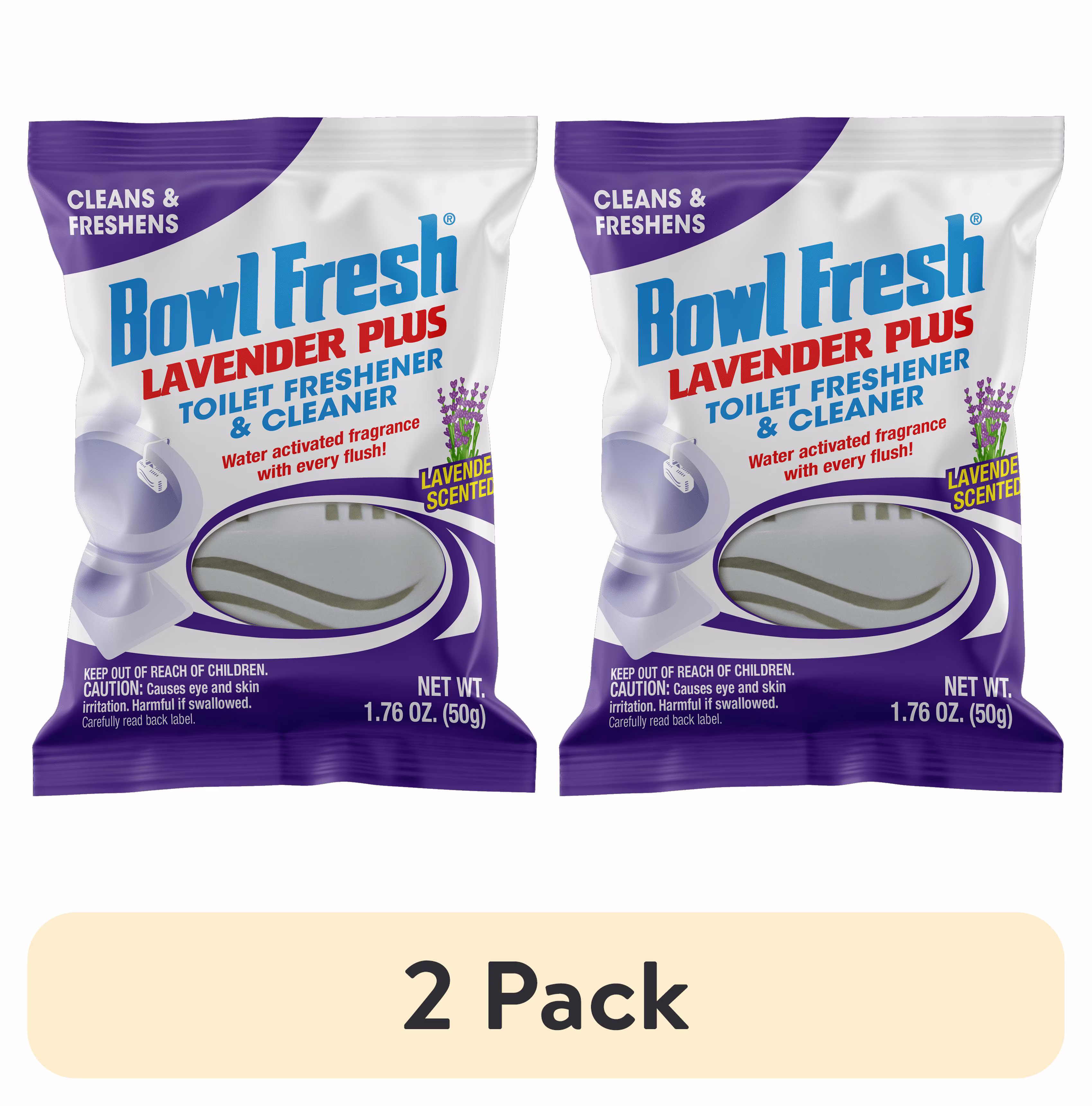 Bowl Fresh Lavender Plus Toilet Bowl Cleaner and Freshener, Rim Hanger, 1.76 oz