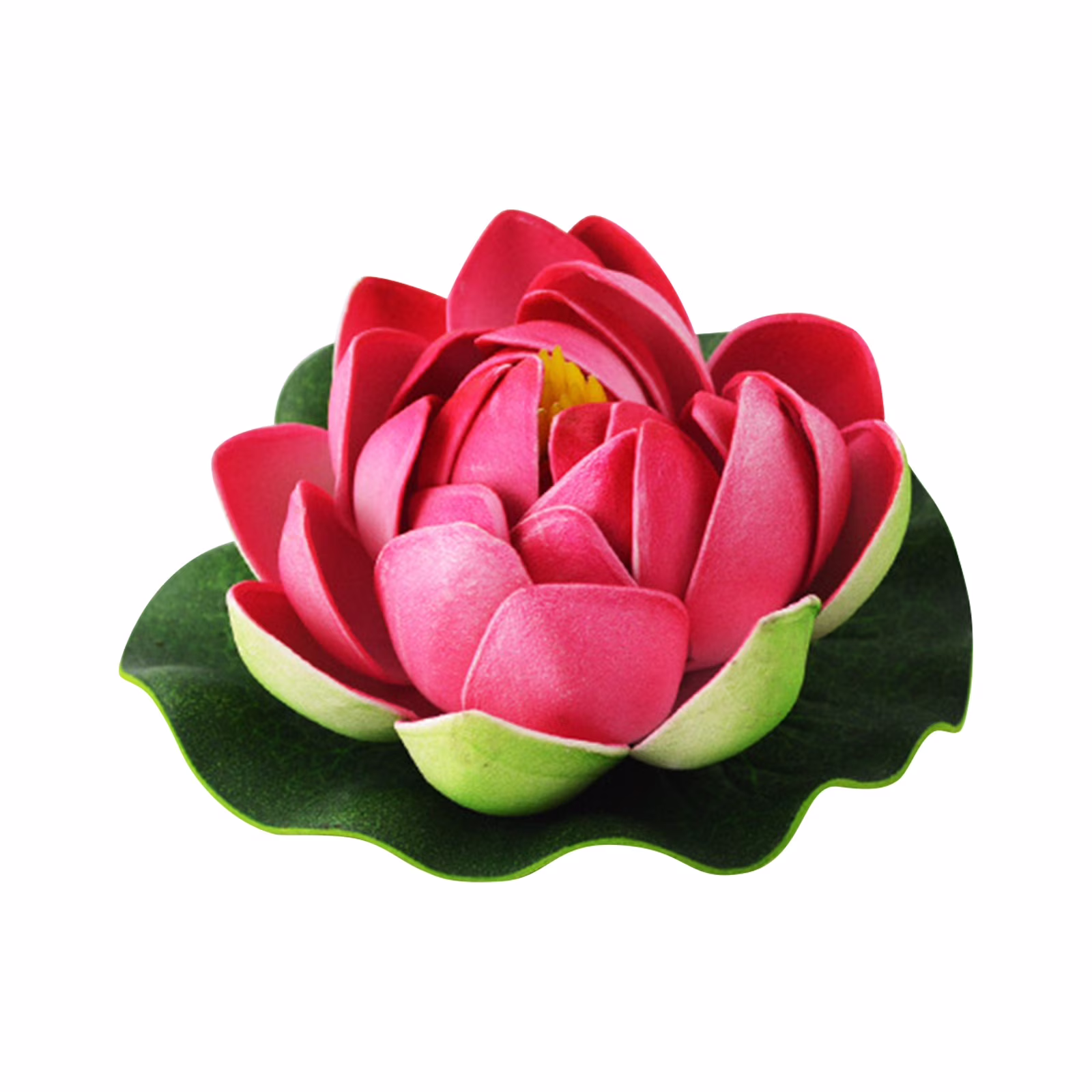 Lssam Artificial Lily Pads & Flowers 4 Inch Floating Foam Lotus Set, Realistic Fake Pond Plants for Outdoor Koi Ponds, Garden Pool Decor and Aquarium Water Features, 1 Pack