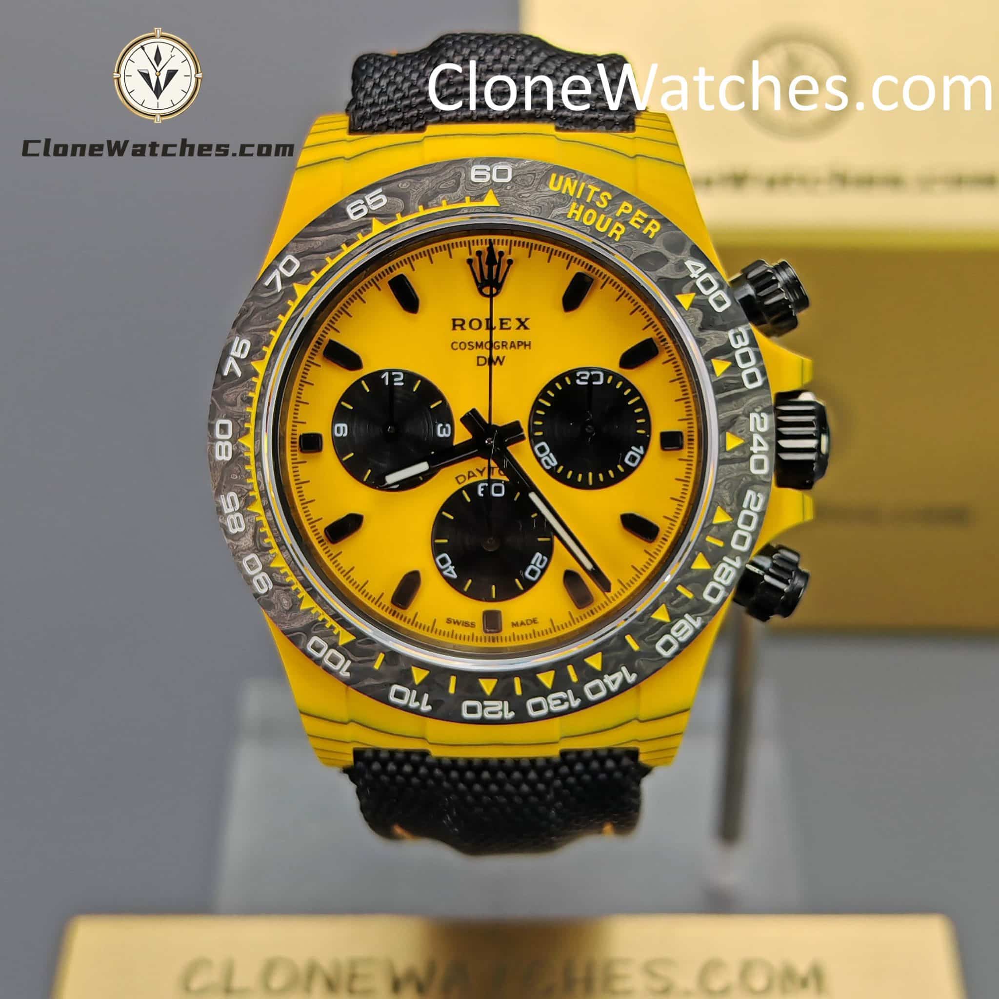 Modified Super Clone Watches 1:1 DiW Rolex Daytona Carbon Fiber BUMBLEBEE