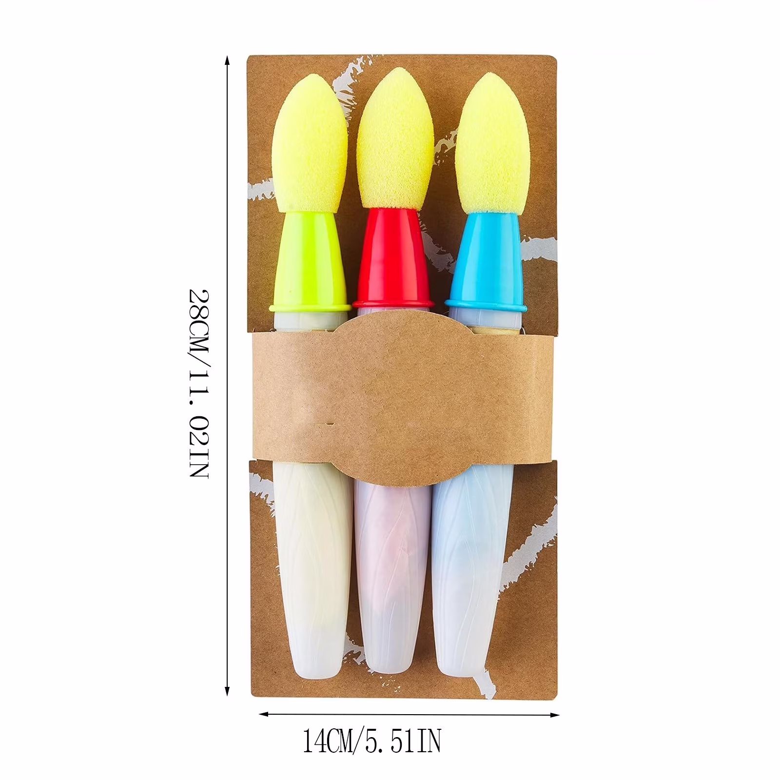 Sidewalk Chalk Paint Brush Red/Green/Blue Paint Brush Chalk Set