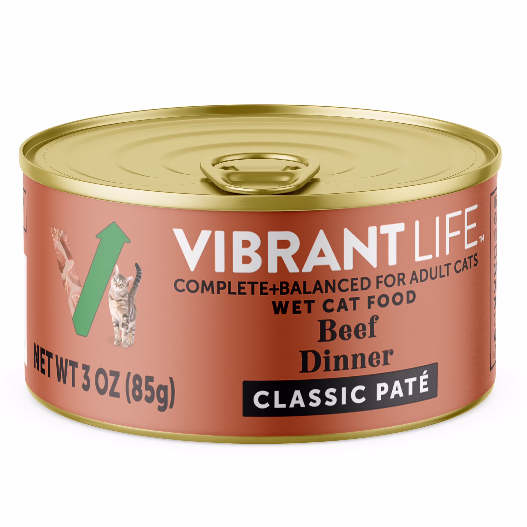 Vibrant Life Beef Dinner Classic Pate Wet Cat Food, Grain-Free, 3 oz Can