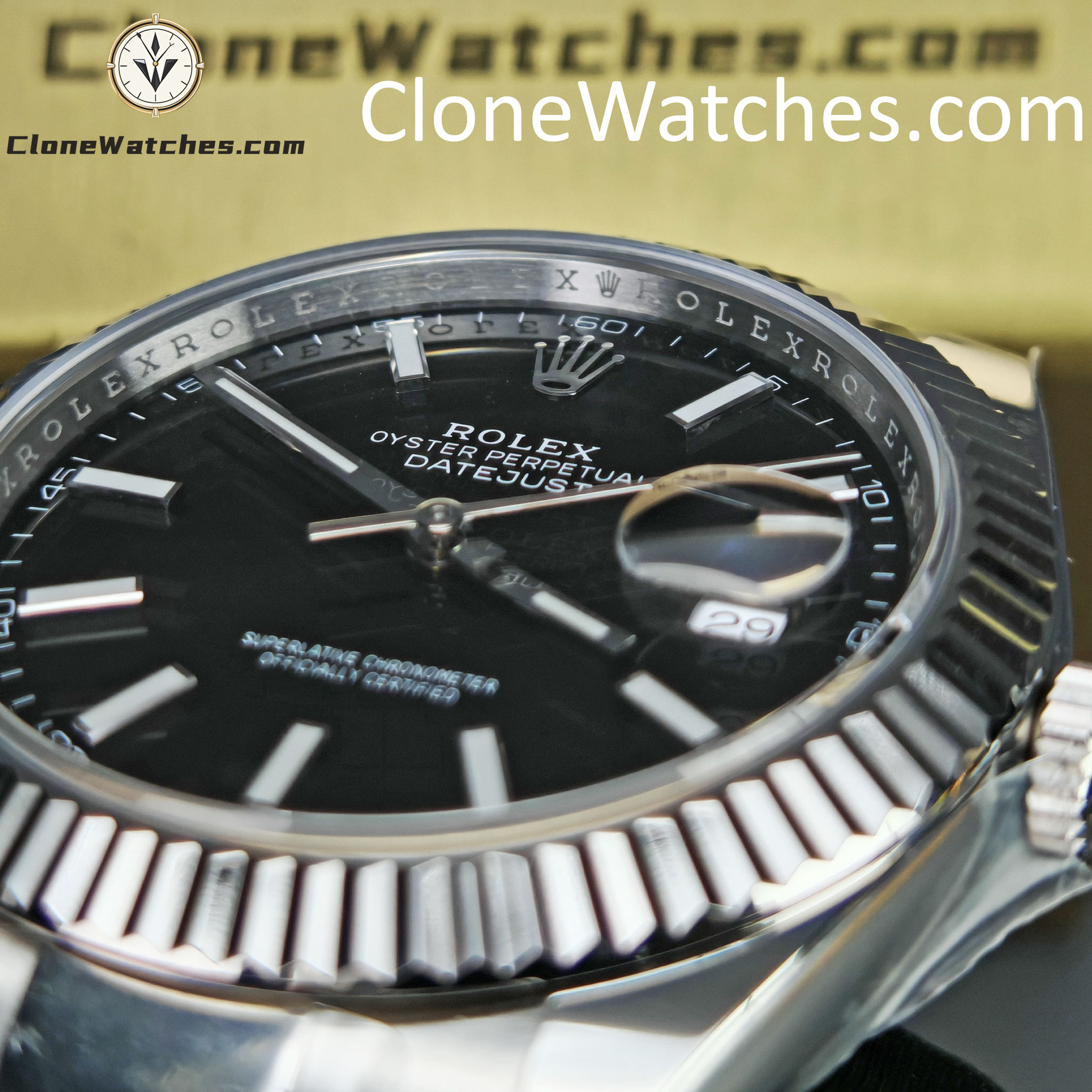 Rolex Super Clone Watches 1:1 DateJust Black Dial m126334-0017 Oyster 41MM 3235 Movement