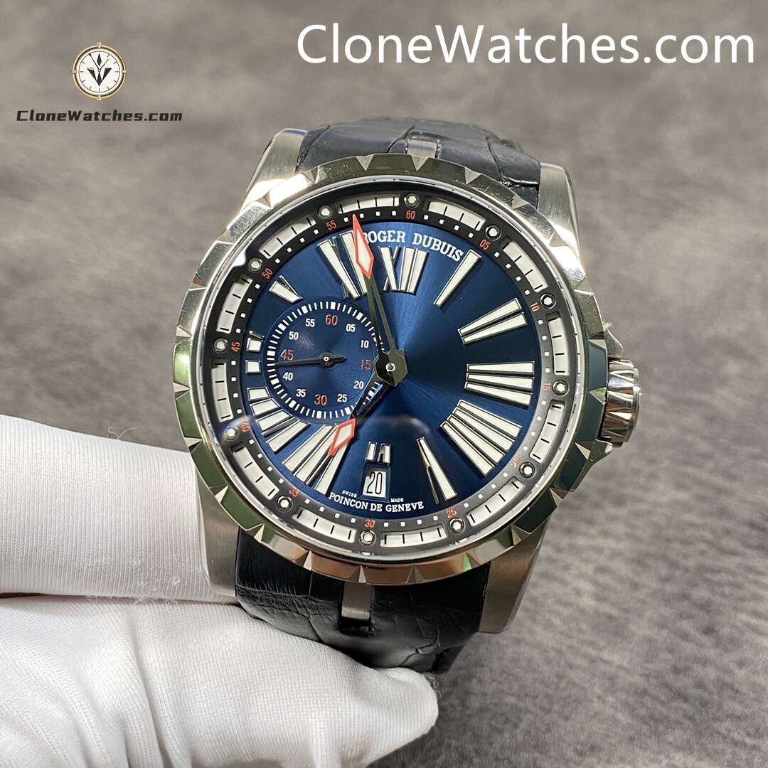 Roger Dubuis Super Clone Watches 1:1 Excalibur Blue Dial DBEX0543 45MM