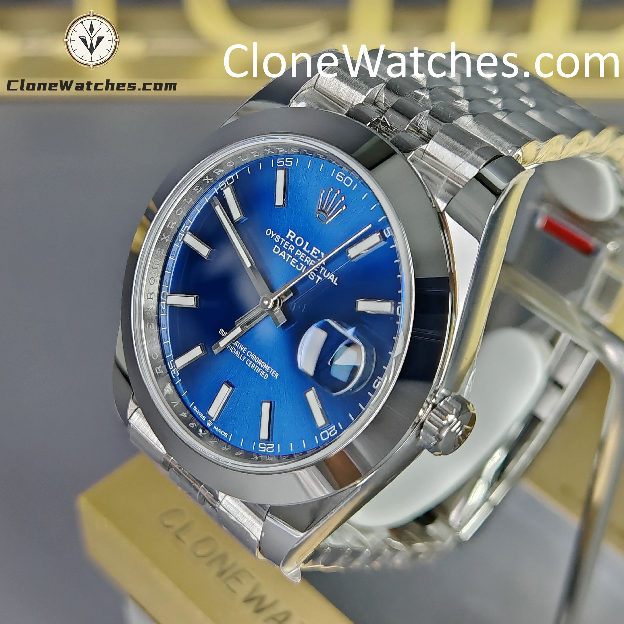 Rolex Super Clone Watches 1:1 DateJust Blue Dial m126300-0002 Jubilee 41MM 3235 Movement