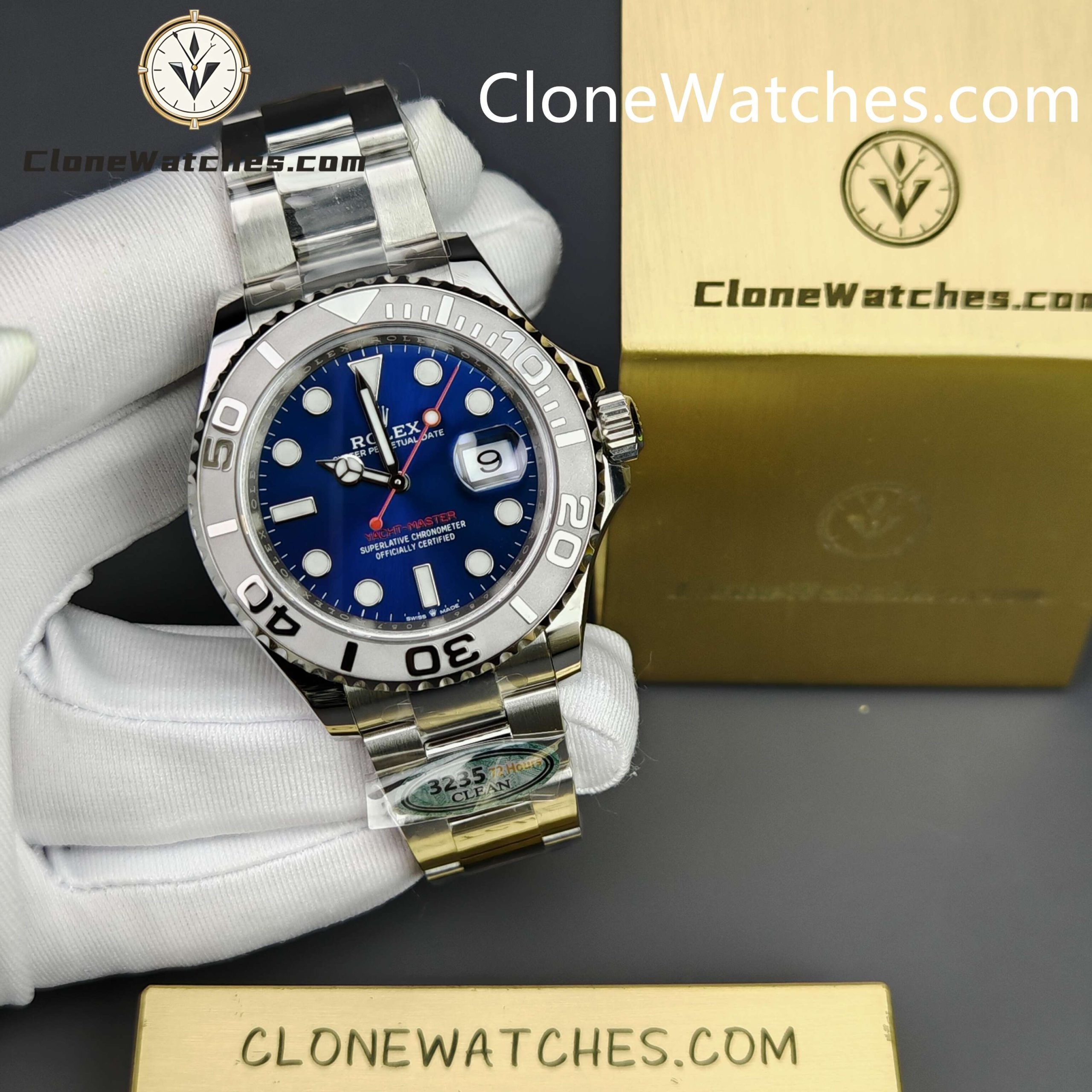 Rolex Super Clone Watches 1:1 Yacht Master Blue Dial M126622-0002 3235 Movement