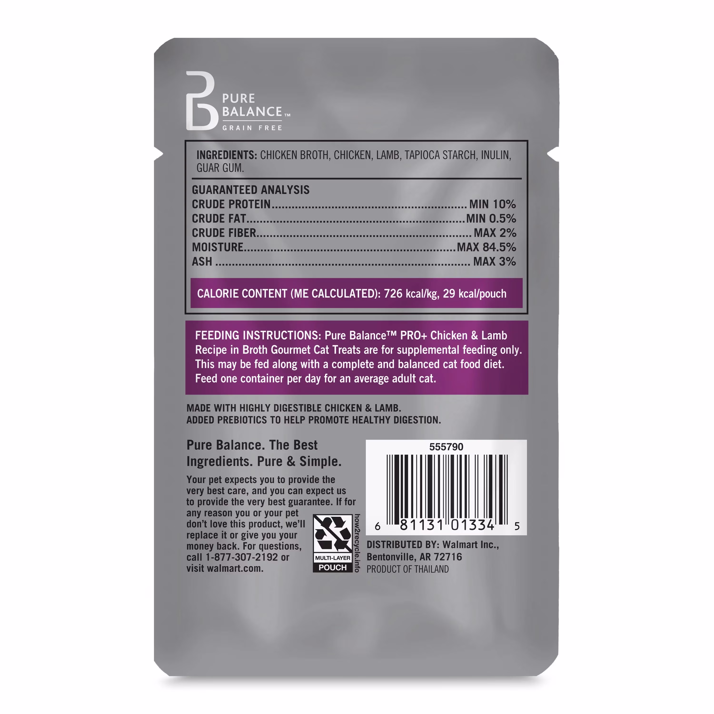Pure Balance Pro+ Sensitive Stomach Chicken & Lamb Recipe in Broth, 1.4 oz