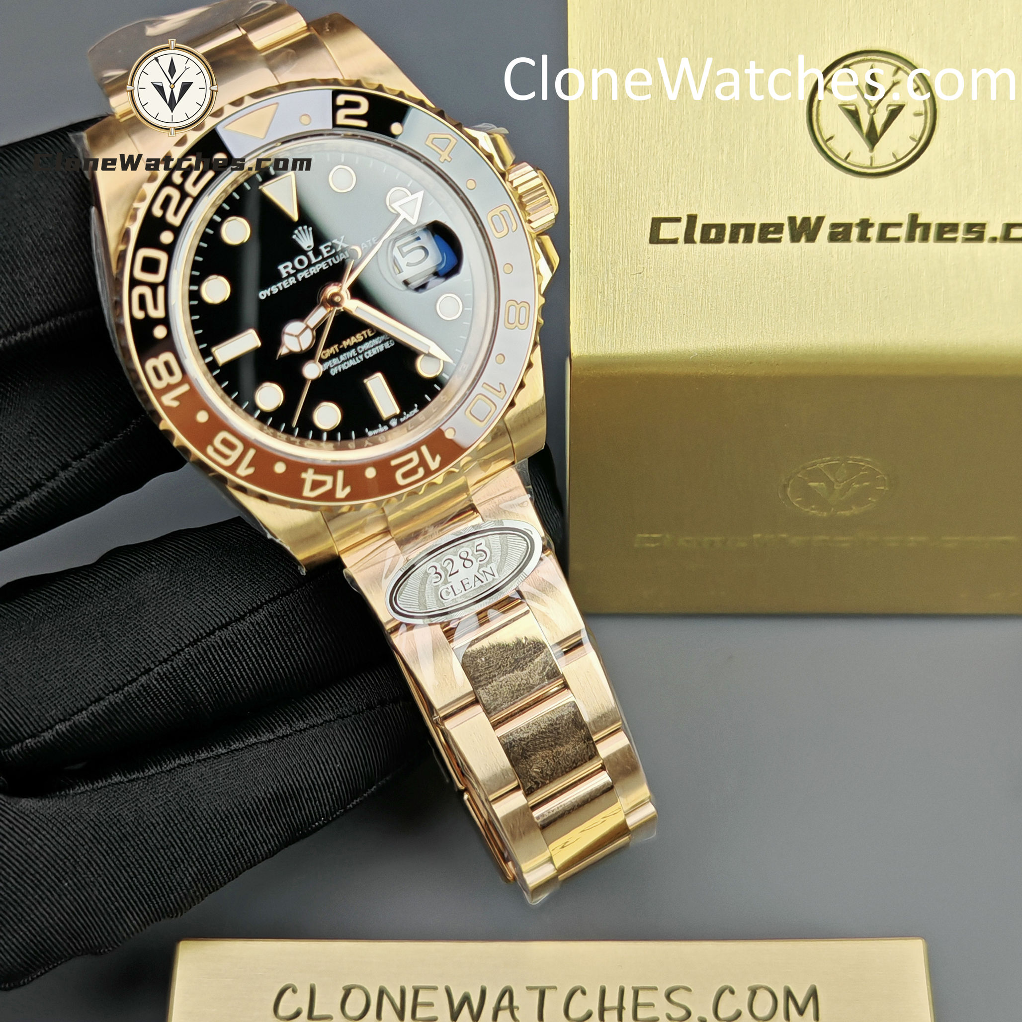 Rolex Super Clone Watches 1:1 Rootbeer GMT Master II M126715chnr Oyster 3285 Movement