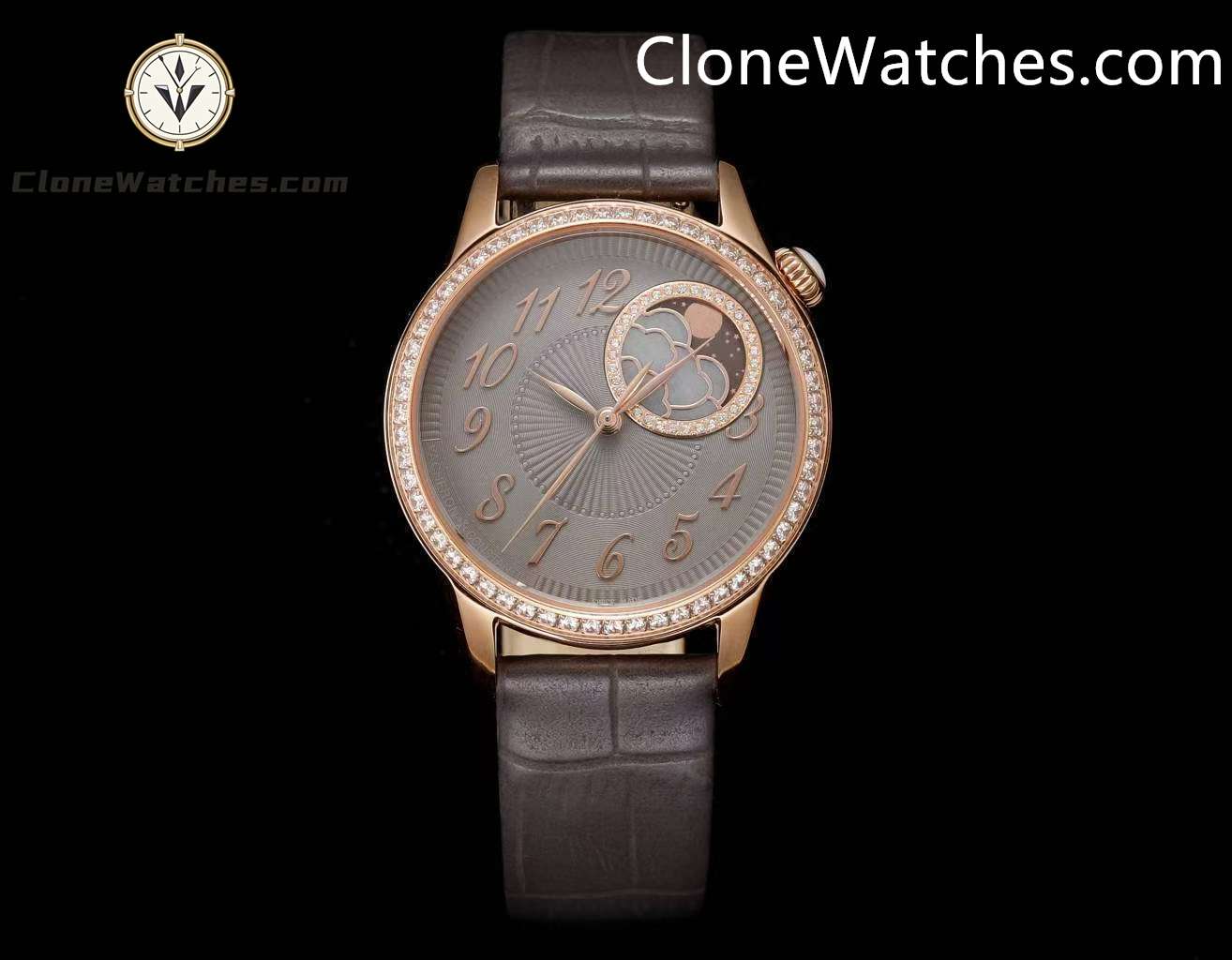 Vacheron Constantin Super Clone Watches 1:1 Égérie Moon Phase 8005F/000R-B958 Grey Dial