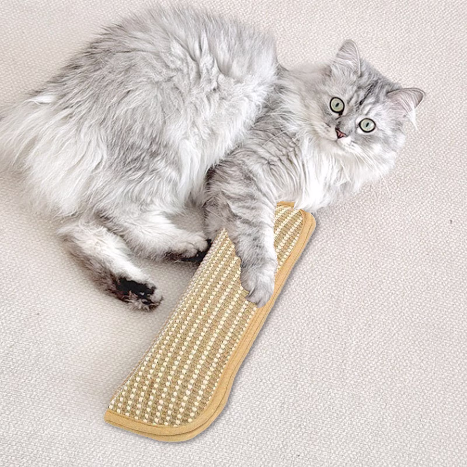 RXIRUCGD Catnip Filled Scratching Pad with Sisal Material for Cats Non-Shedding and Hand-Sewn Safe Design Multi-Functional Toy for Scratching and Play