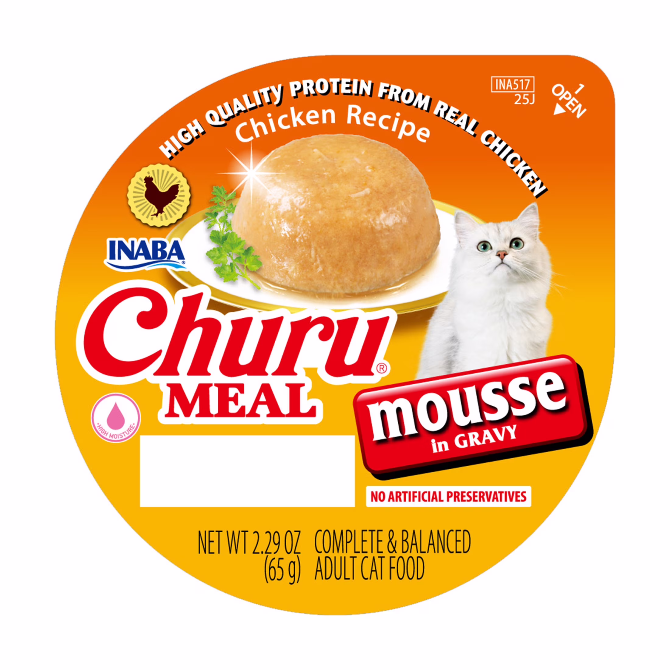 INABA Churu Meal Mousse Adult Wet Cat Food, 2.29 oz cup, 1-count, Chicken Recipe