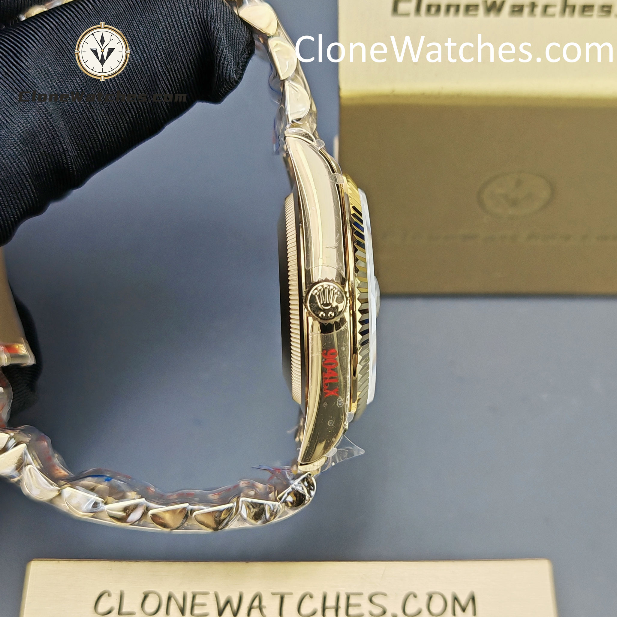 Rolex Super Clone Watches 1:1 Day Date 18K Gold White Dial 36mm m128238-0076 3255 Movement