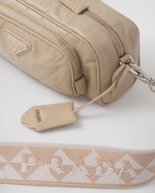 复制Prada Nappa antique leather multi-pocket shoulder bag - Desert Beige