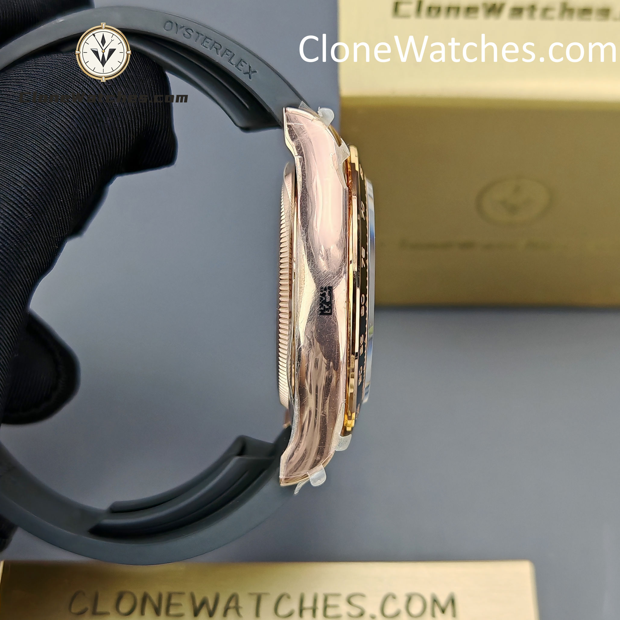 Rolex Super Clone Watches 1:1 Daytona Rose Gold Brown Dial M126515LN-0010 4131 Movement Rubber Strap