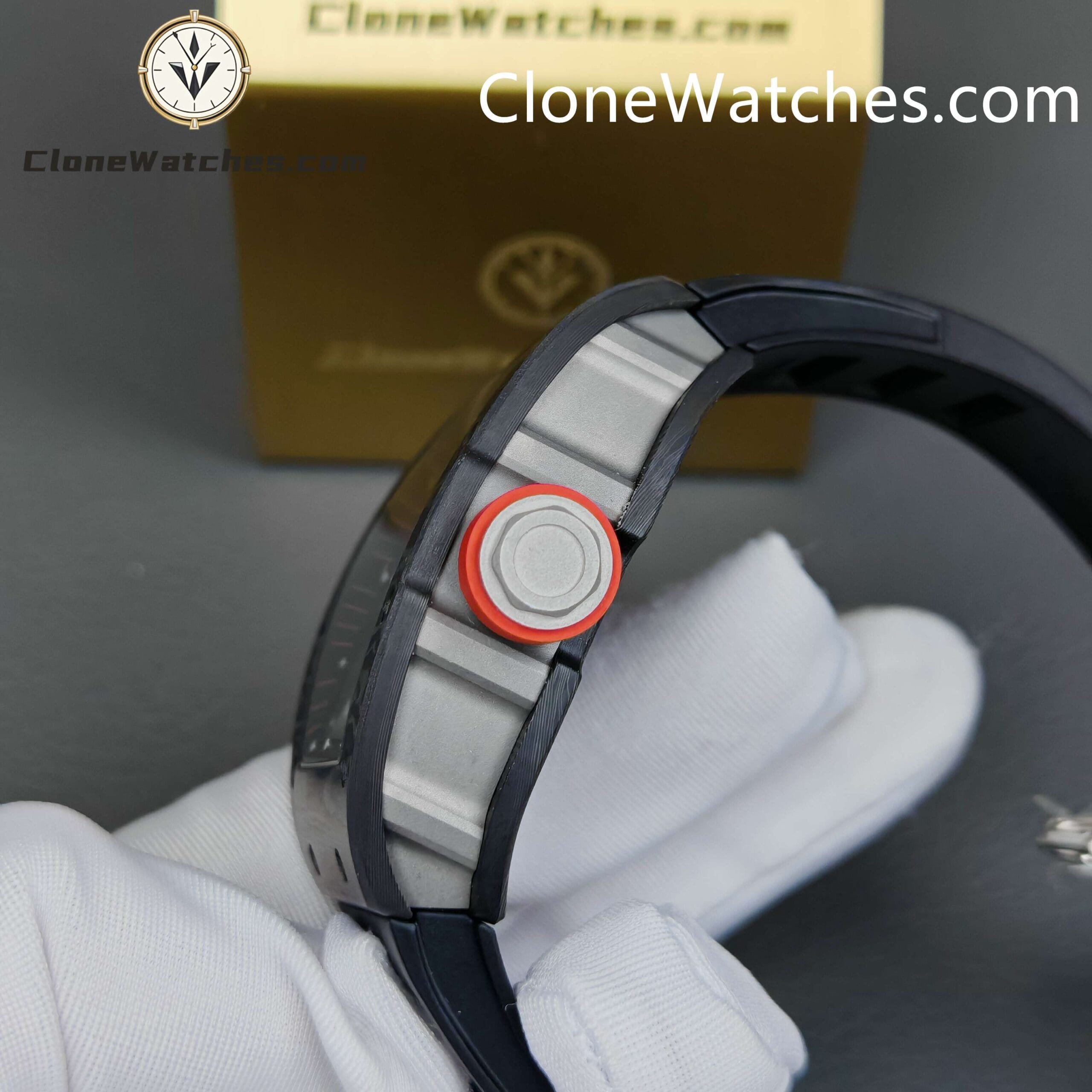 Richard Mille Super Clone Watches 1:1 RM 055 NTPT Tourbillon Black Strap