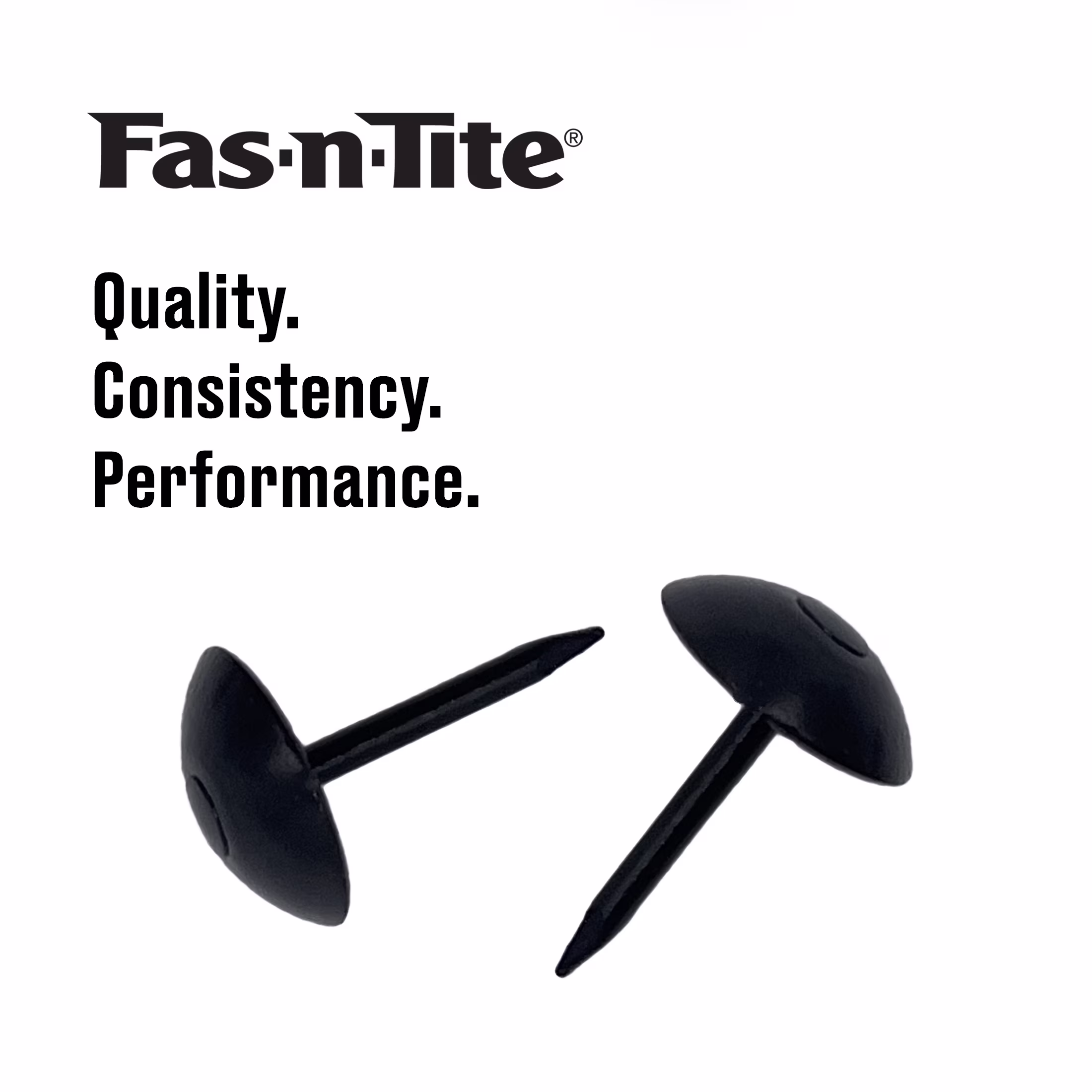 Fas-n-tite Upholstery Nails, Round Head, Steel, Bright Finish, Black, 25 pack