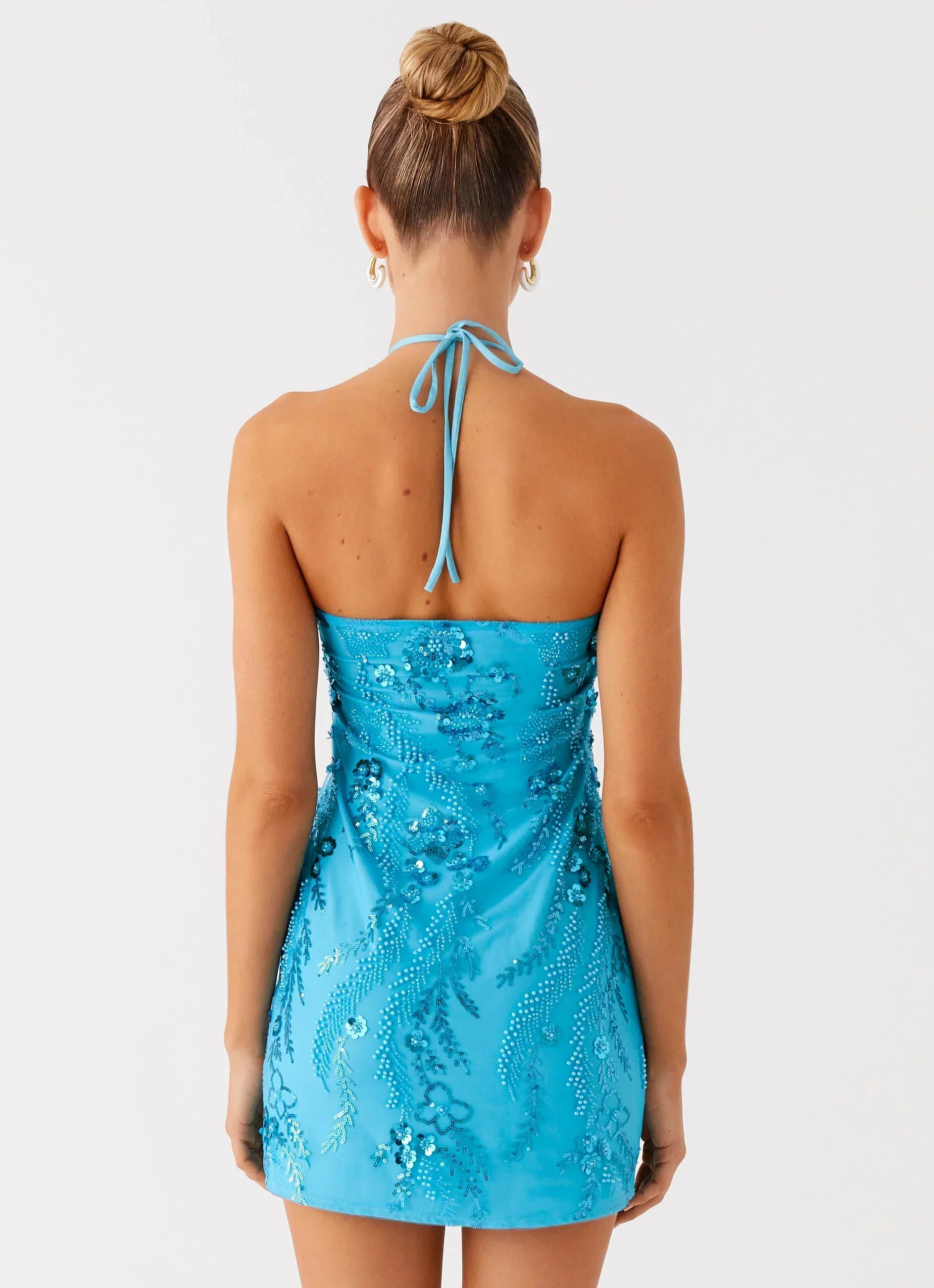 Bebe Beaded Mini Dress - Royal Blue