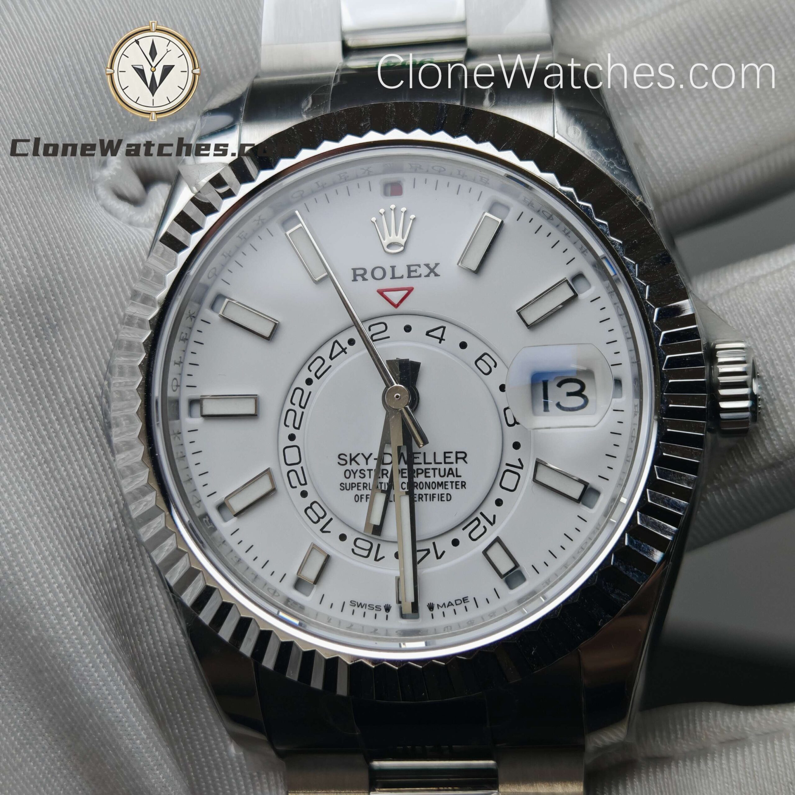 Rolex Super Clone Watches 1:1 Sky Dweller White Dial Oyster M336934 9002 Movement