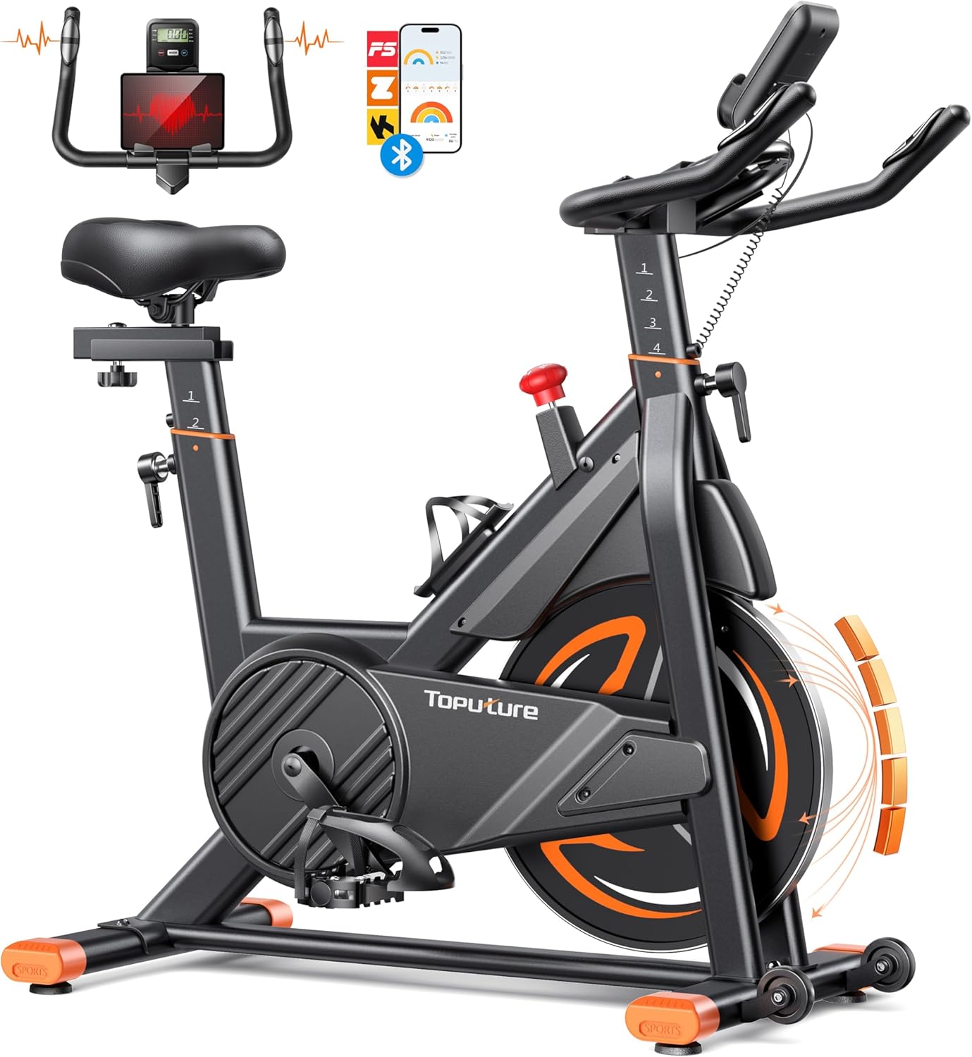 Vélo appartement magnétique connecté appli résistance réglable 160 kg