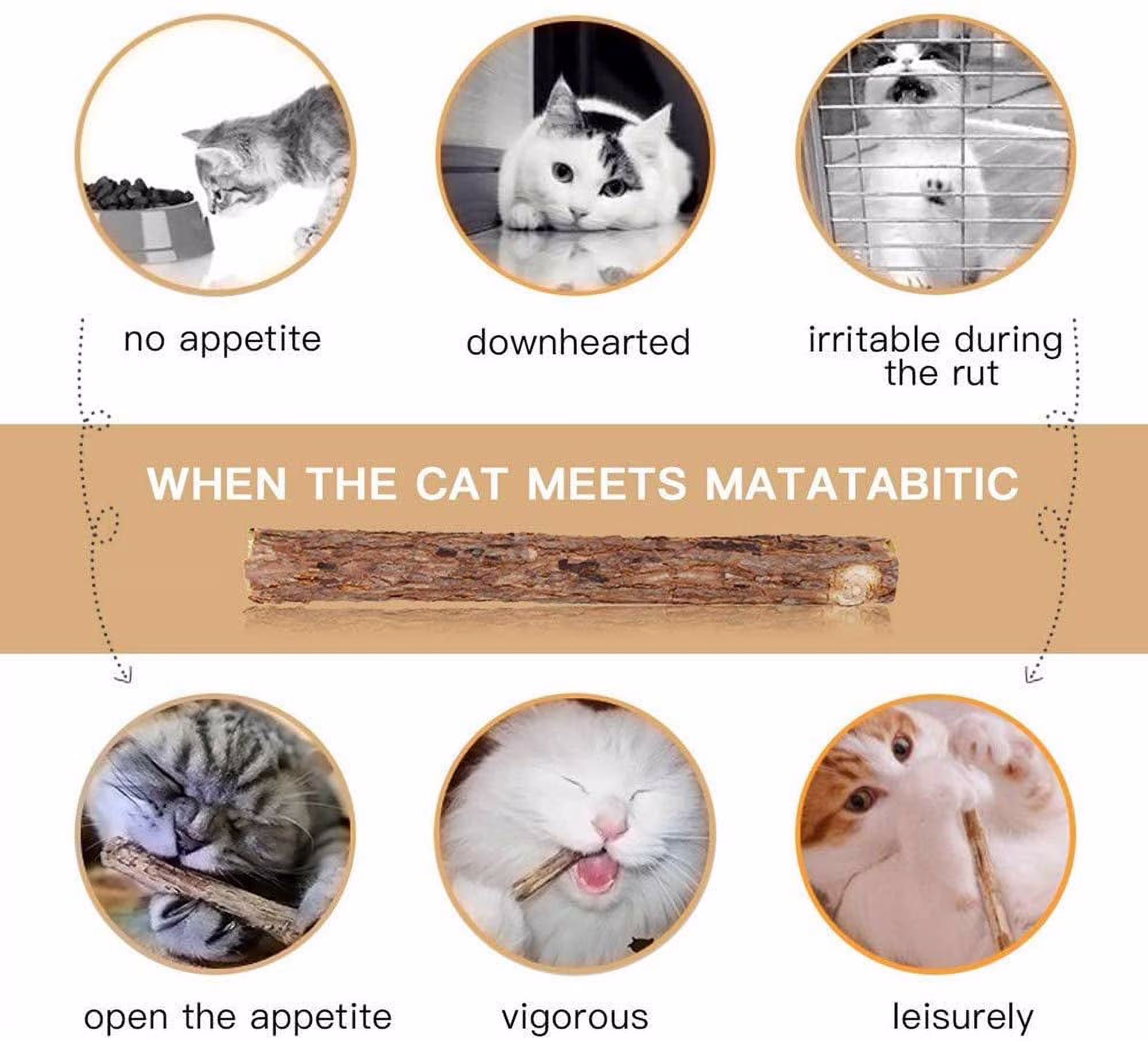 20 PCS Cat Catnip Sticks Natural Matatabi Silvervine Sticks - Cleaning Teeth Molar Tools Kitten Chew Toy Natural Catnip Cats Toy