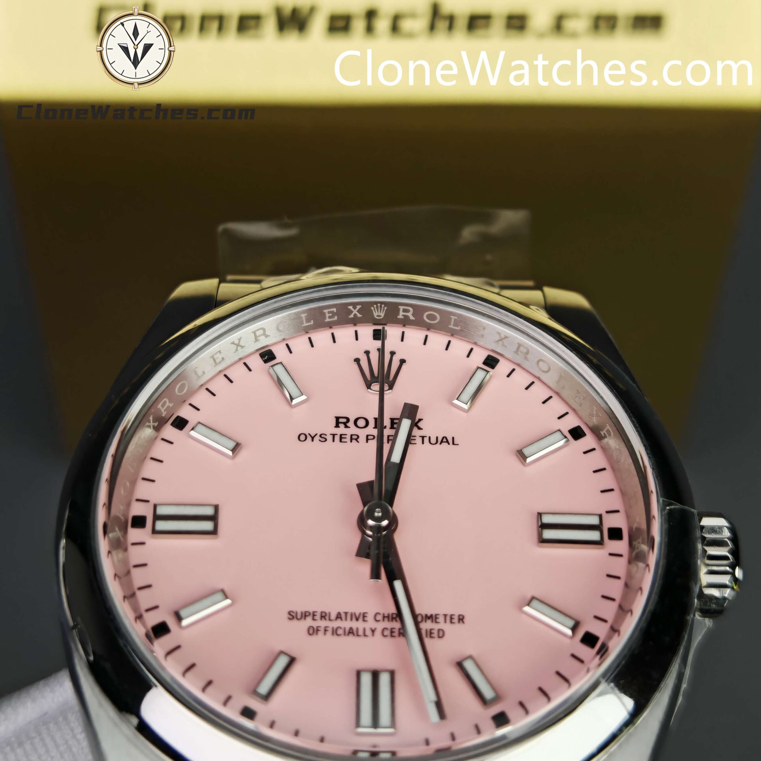 Rolex Super Clone Watches 1:1 Oyster Perpetual Pink Dial 36mm M126000-0008 3230 Movement