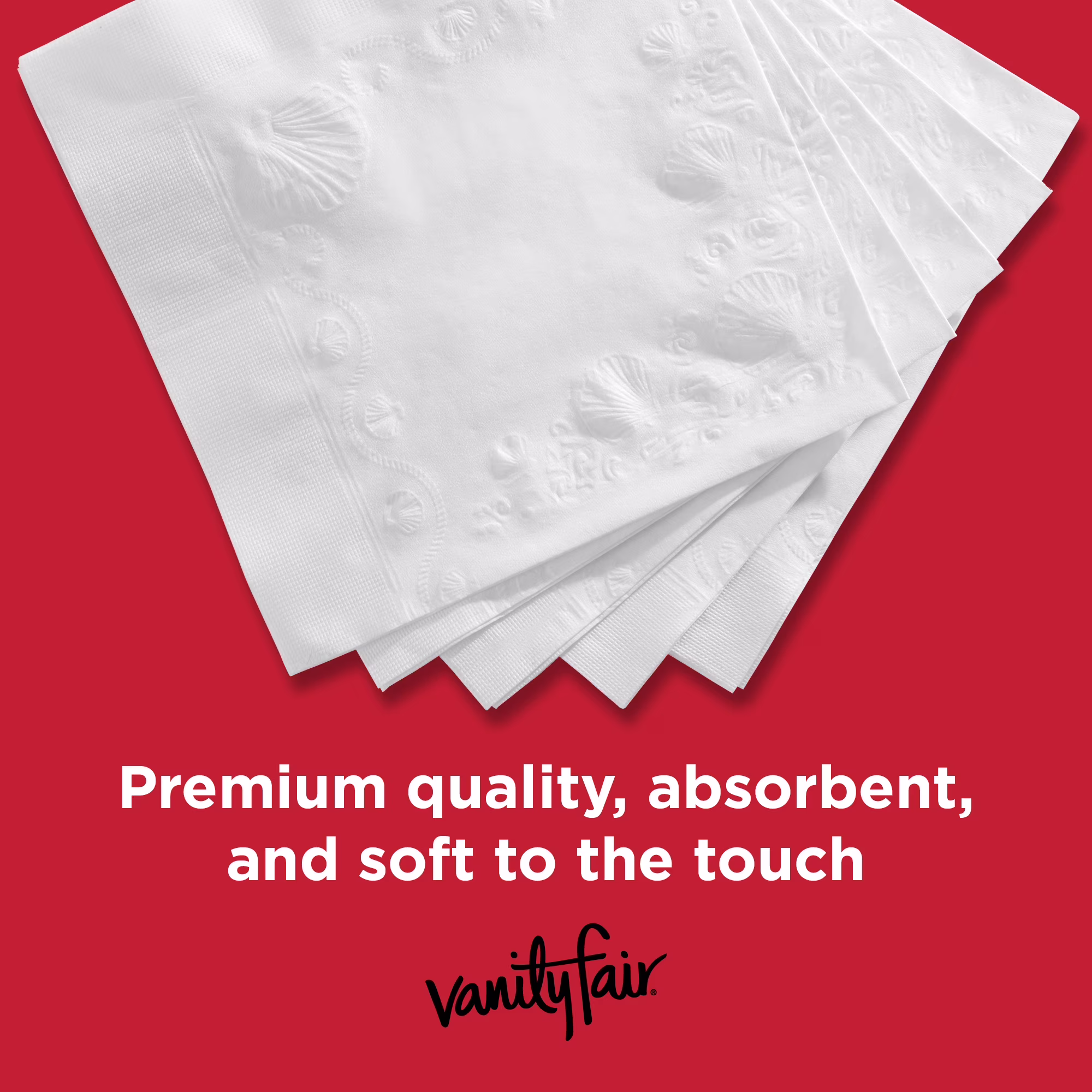 Vanity Fair Everyday 6.5 in x 6.35 in 2-Ply White Napkins (100 Count)