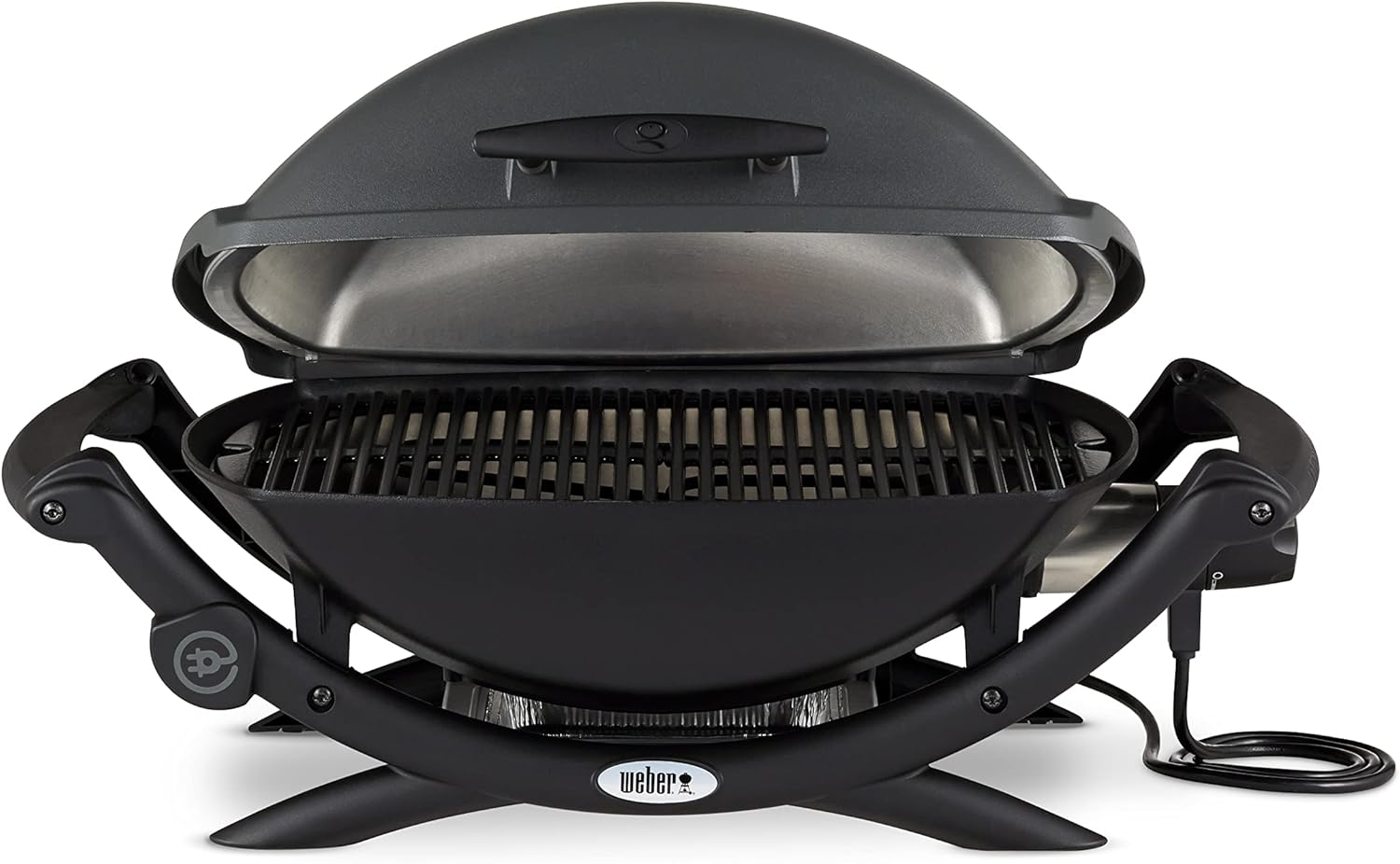 Barbecue électrique Q2400 avec support tablettes surface cuisson 54 x 39 cm fonte aluminium gris