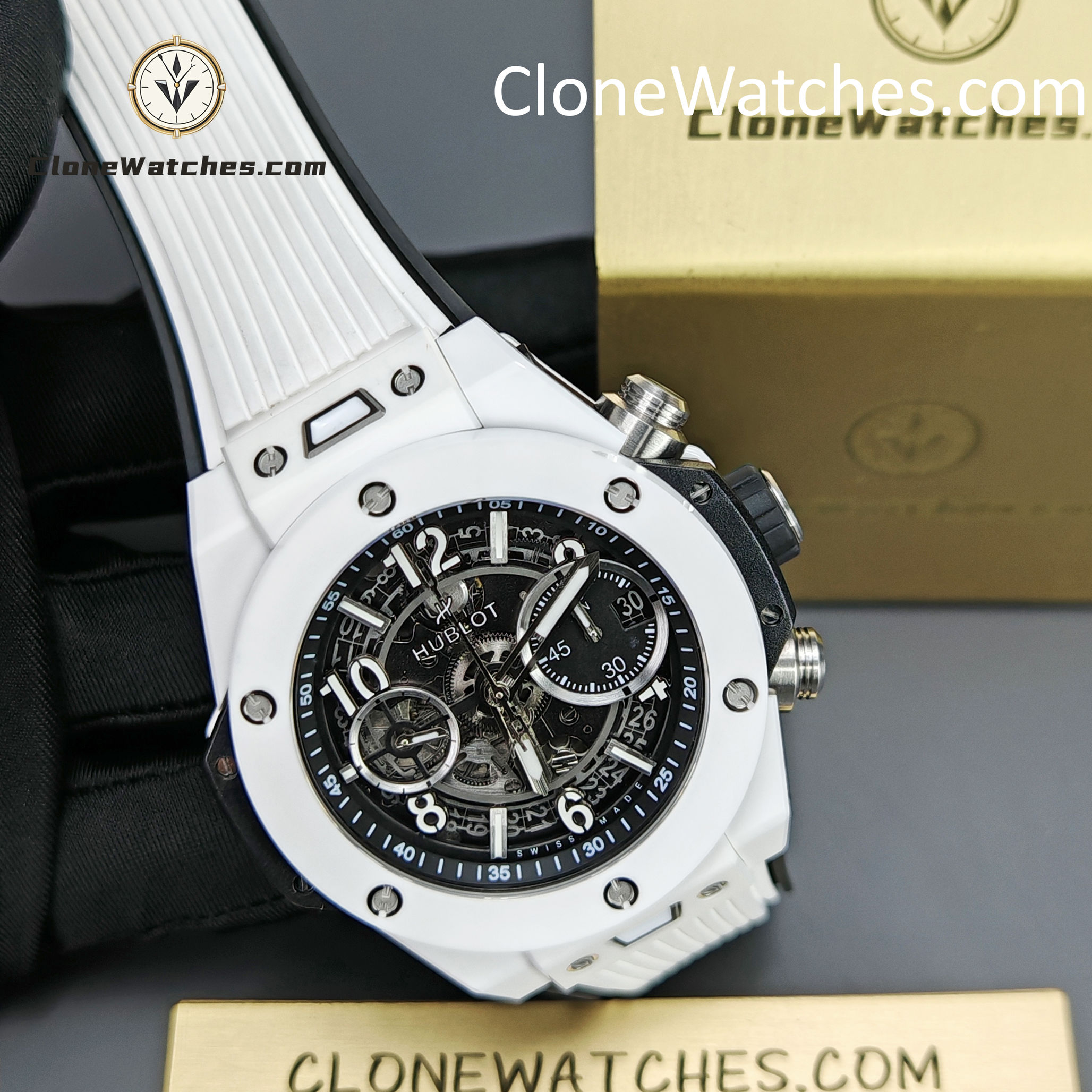 Hublot Super Clone Watches 1:1 Big Bang Unico White Ceramic 42MM 441.HX.1171.RX