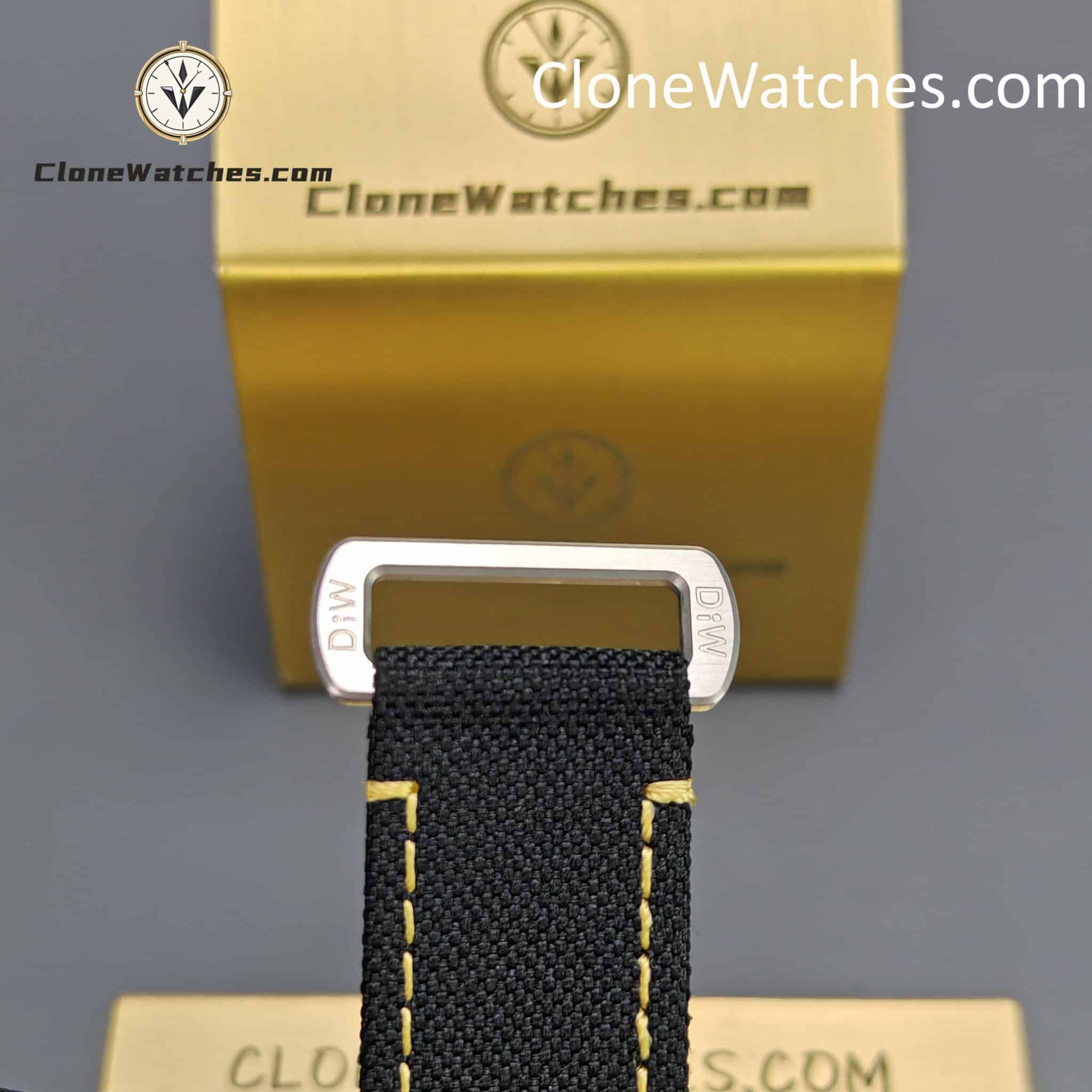 Modified Super Clone Watches 1:1 DiW Rolex Daytona “EXCEPTIONAL UNIQUE” 4130 Movement Black Strap
