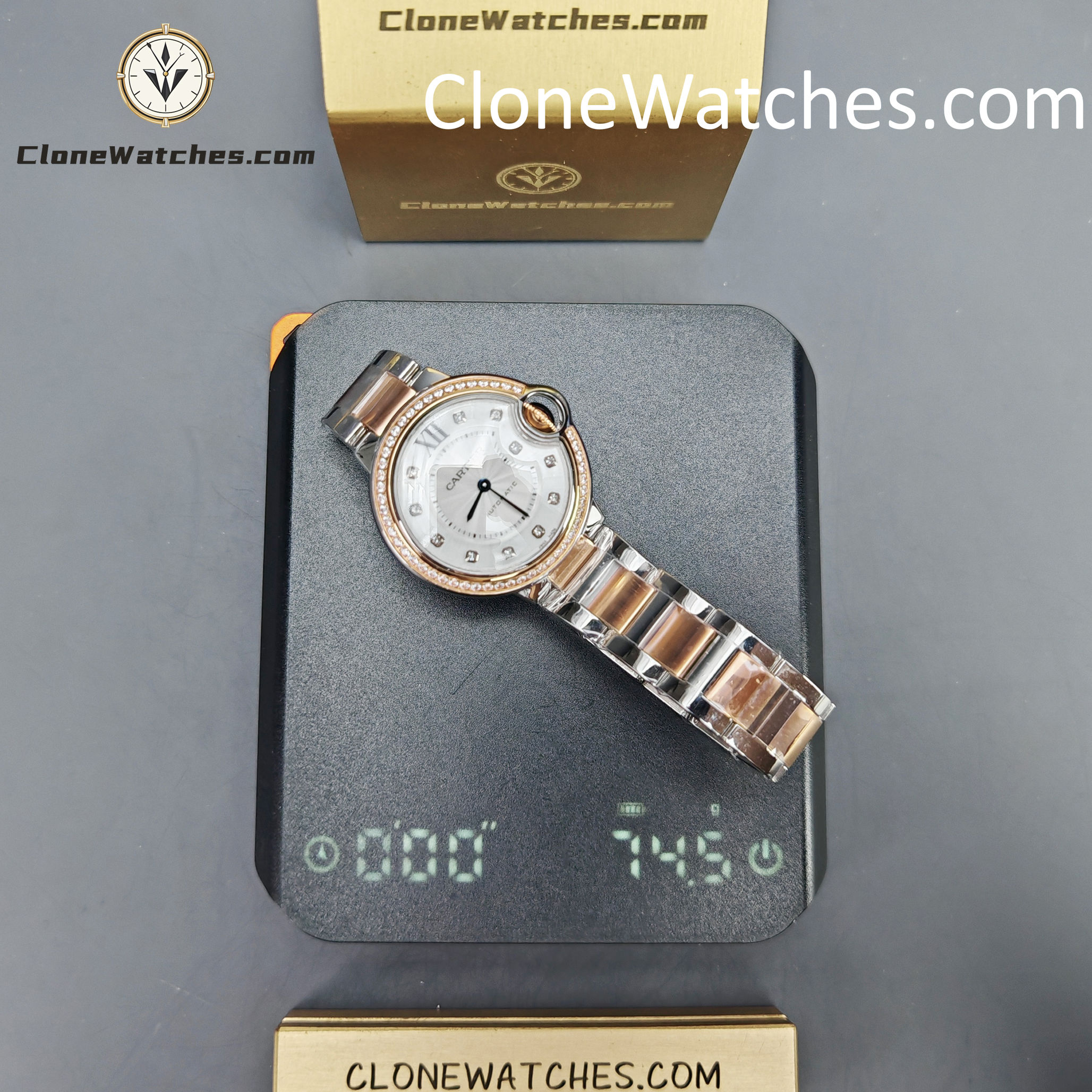Cartier Super Clone Watches 1:1 Ballon Bleu de W3BB0023 Silver Dial Diamond bezel 33mm