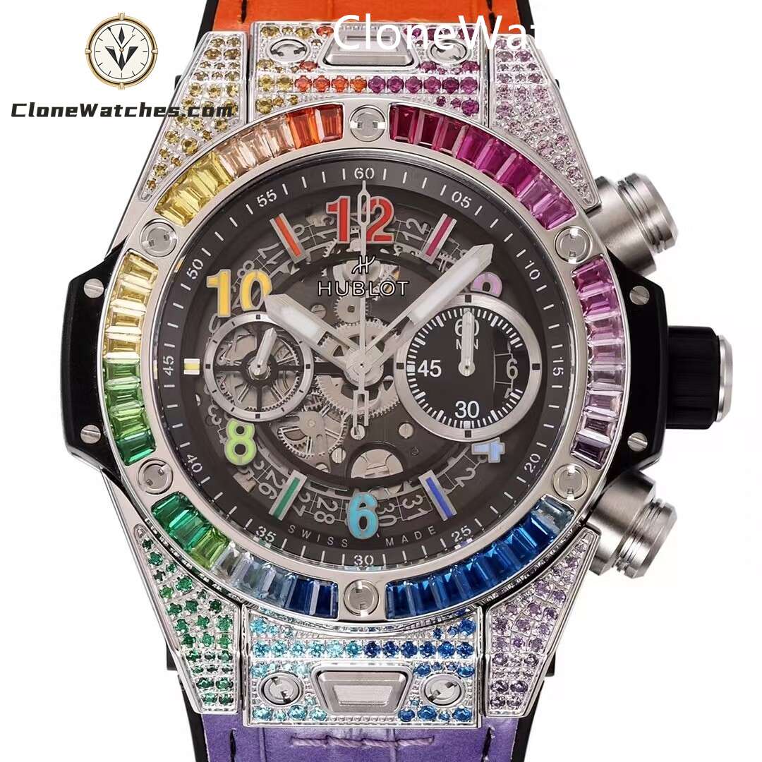 Hublot Super Clone Watches 1:1 Big Bang Unico Titanium Rainbow 42MM 441.NX.1117.LR.0999