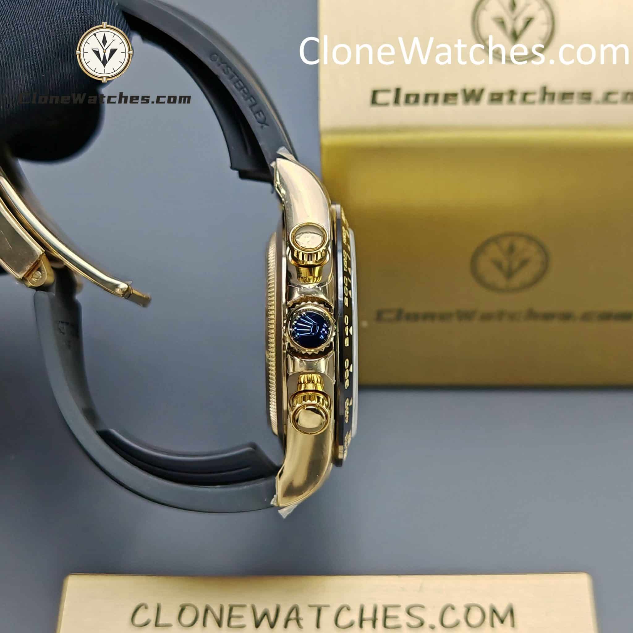 Rolex Super Clone Watches 1:1 Daytona 18K Gold White Dial m116518In-0045 4130 Movement