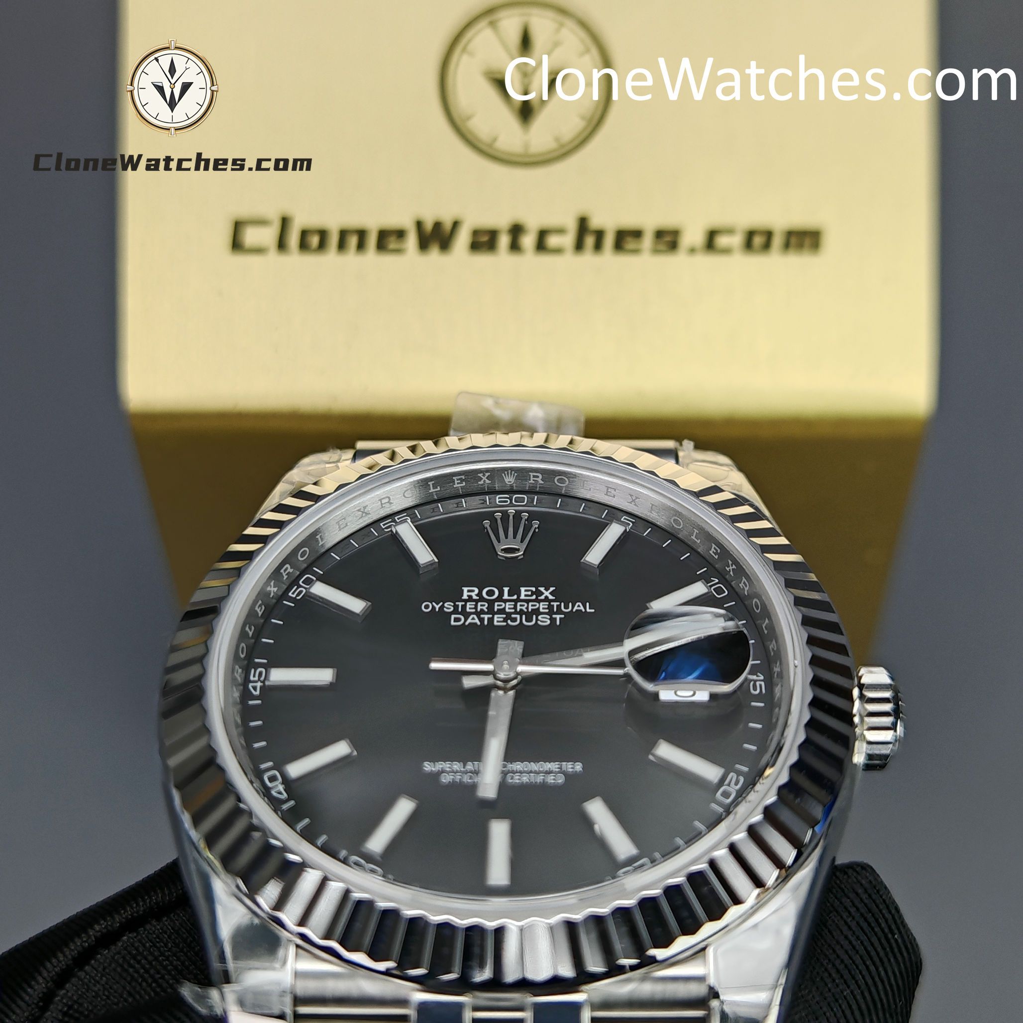 Rolex Super Clone Watches 1:1 DateJust Black Dial m126334-0018 Jubilee 41MM 3235 Movement