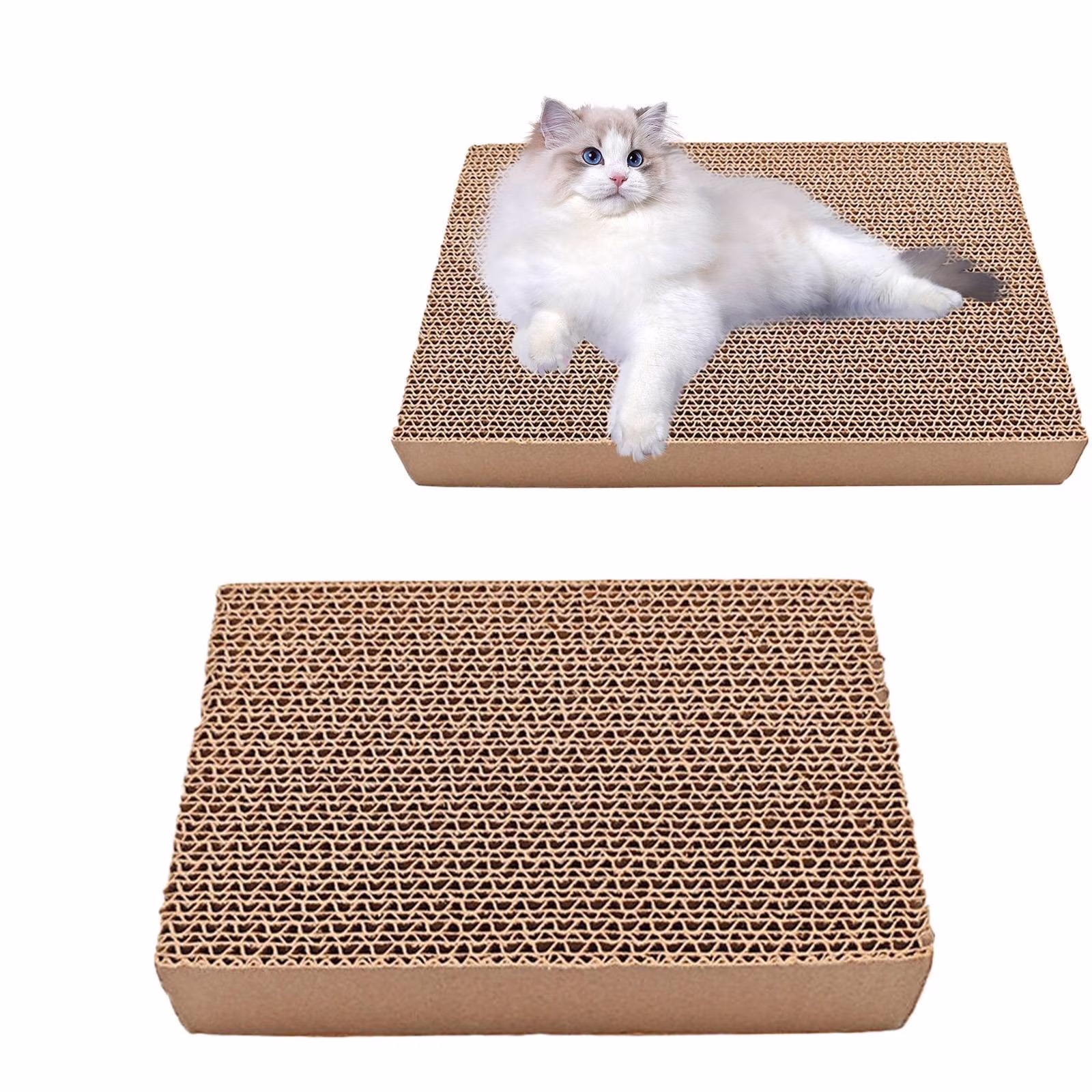 Cat Scratcher, 4.8*3.54Inch L Shape Cat Scratch Pad Wall Mounted, Cat Scratching Cardboard with Ball Toy for Indoor Cats, Large Size