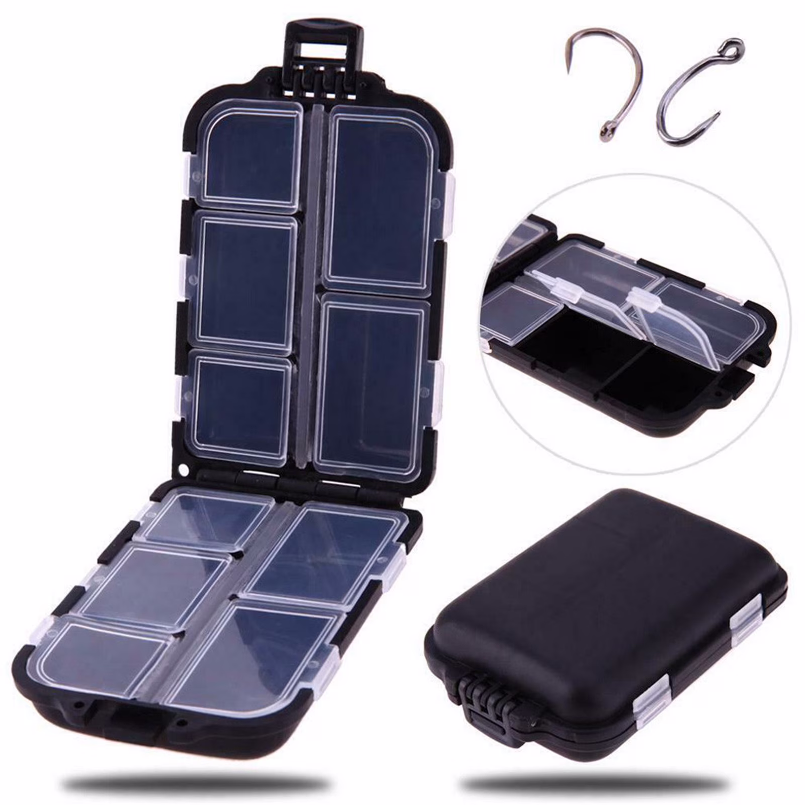 Multipurpose Plastic Storage Box Fishing Hook Box With 10 Intervals Outdoor Fishing lure box small tackle boxes for fishing