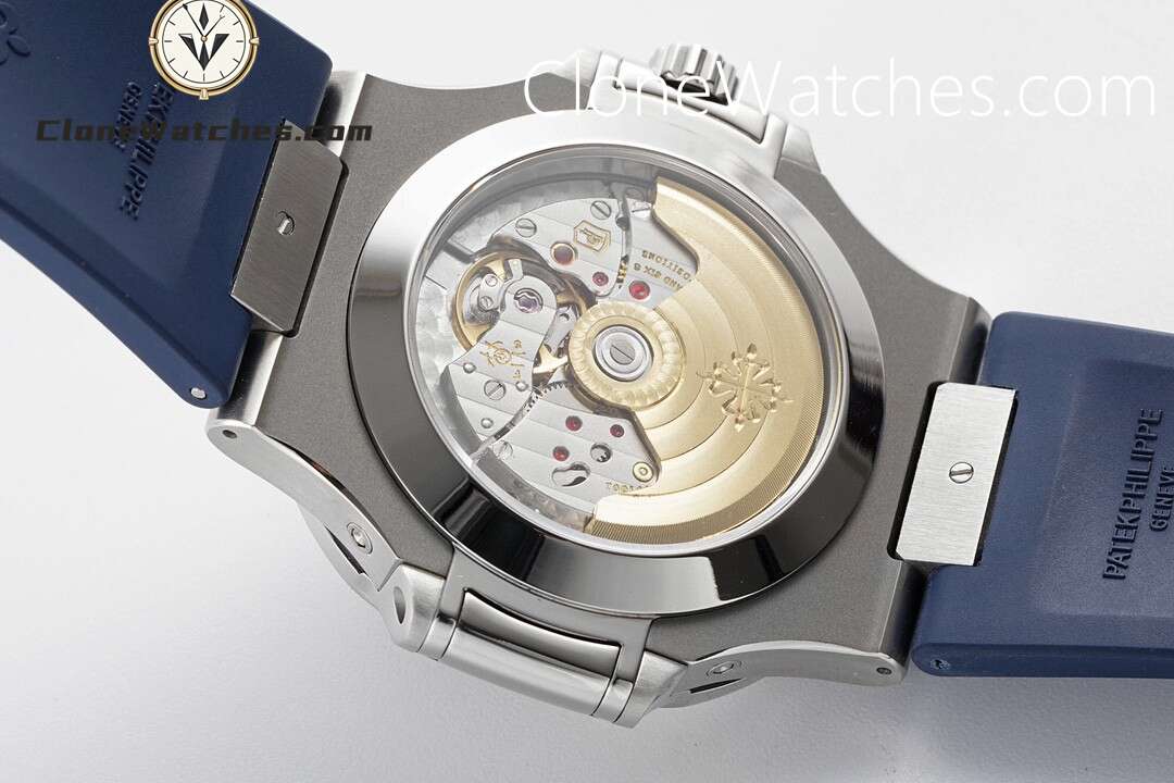 Patek Philippe Super Clone Watches 1:1 Nautilus 5726 Blue Dial Blue Rubber Strap