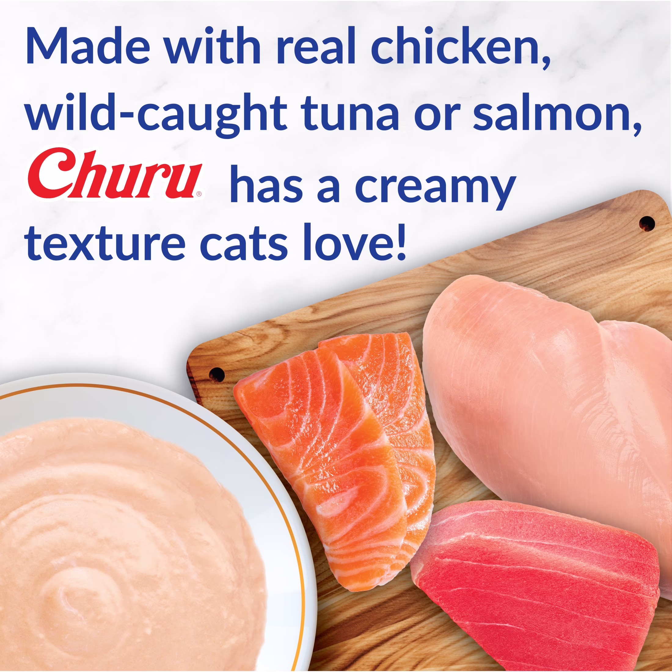 INABA Churu Cat Treats, Creamy Lickable Purée Cat Treat/Topper with Vitamin E, 0.5 Ounces Each Tube, 4 Tubes, Chicken Recipe