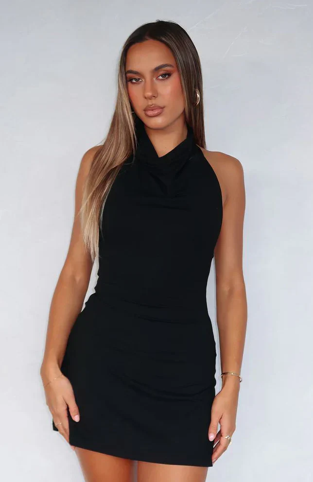 Eternal Glow Mini Dress Black