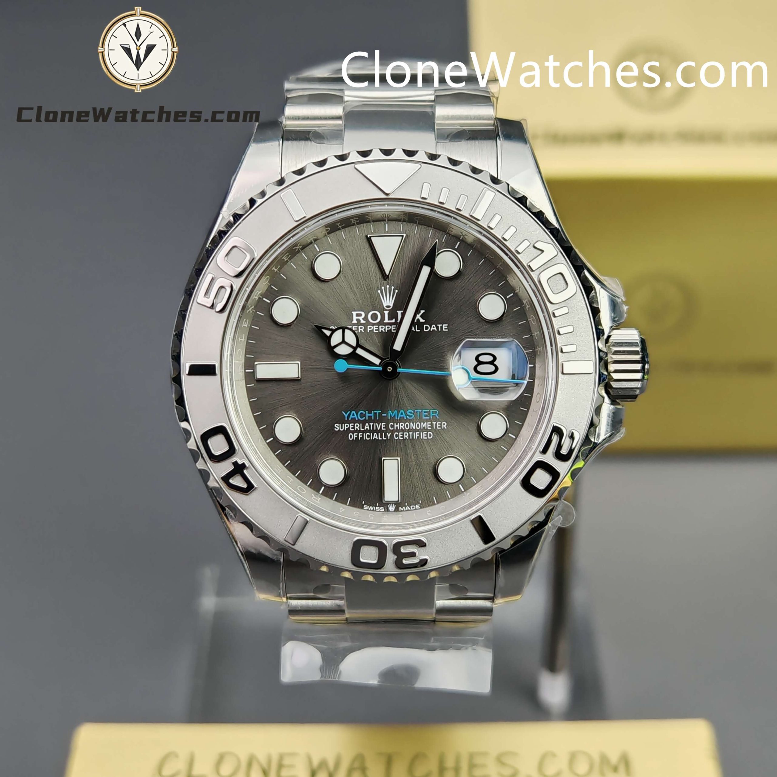 Rolex Super Clone Watches 1:1 Yacht Master Rhodium White Dial M126622-0001 3235 Movement
