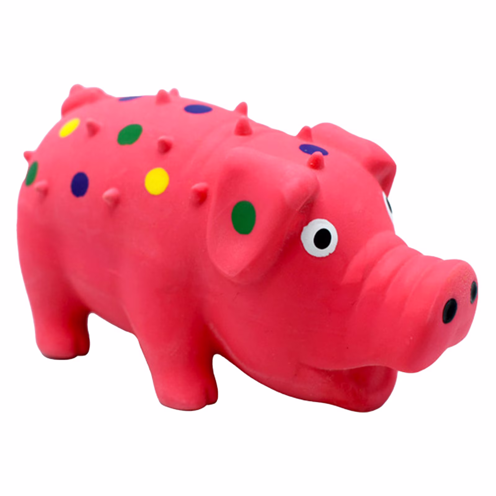 Pig Dog Toy, Squeaky Dog Toys, Dot Pig Dogs Chew Toys with a Sound Squeaker, Durable Self Play Dogs Squeeze Toy for Dental Biting Chasing to Kill Boring Time, Pink