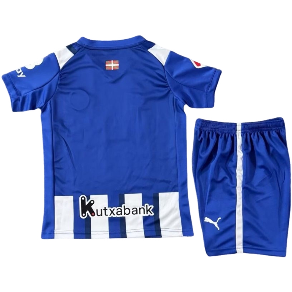 2025-26 Deportivo Alavés Home Shirt Jersey - Children's suit Fans Edition