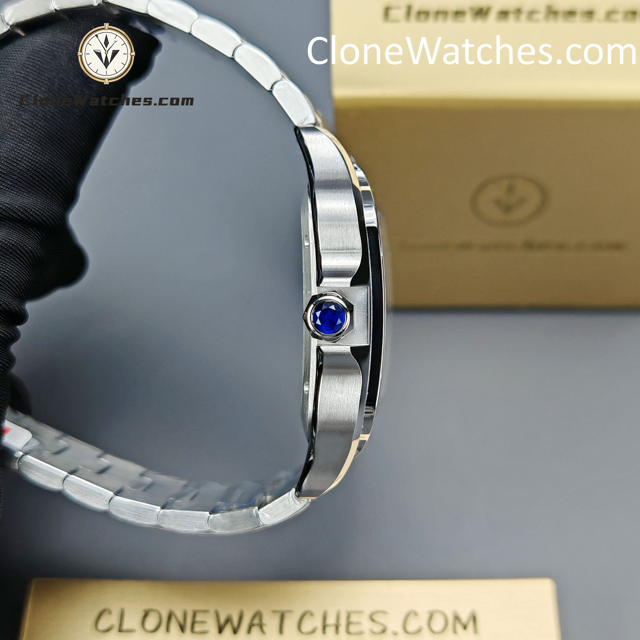 Cartier Super Clone Watches 1:1 Santos Series Gradient Blue Dial 39.8MM WSSA0013