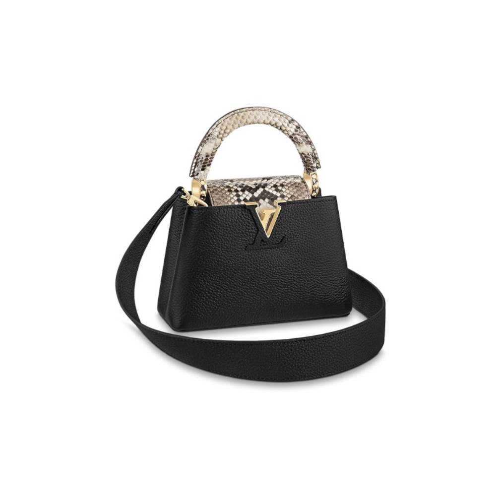 LOUIS VUITTIN Capucines leather with python skin trim