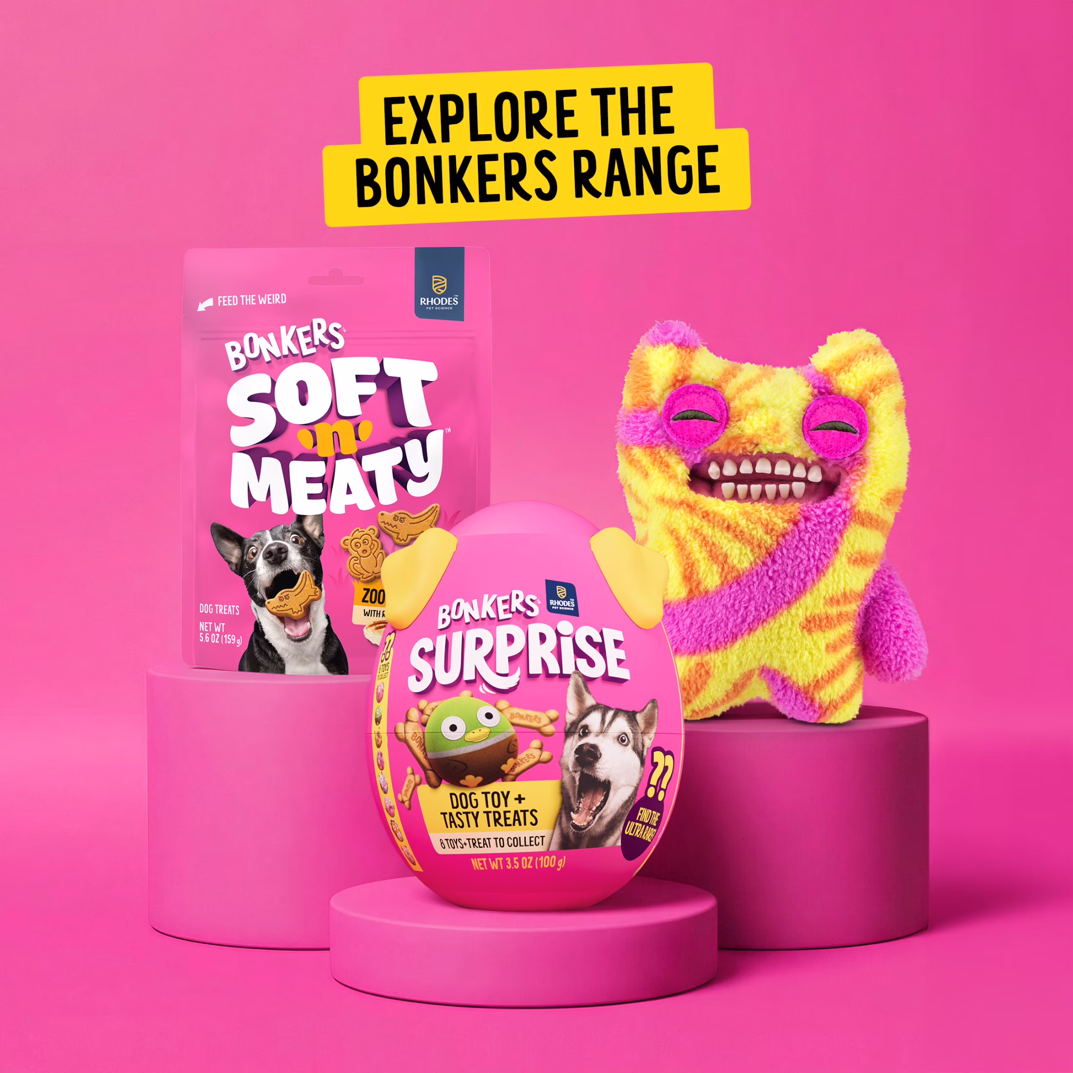 BONKERS Soft & Meaty Dog Treats Made with Real Chicken, Dinosaur Shapes, 5.6 oz Bag