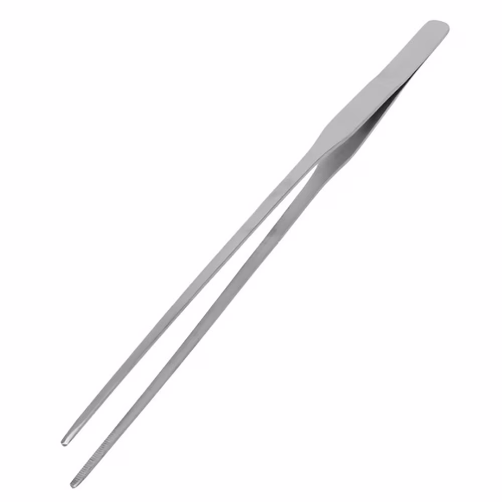 IUAMXWU Long Curved Stainless Steel Aquarium Tweezers, Precision Fish Tank Aquatic Plant Clamp, Durable Anti-Rust Cleaning Tool For Household Fish Tank Grass Trimming Debris Removal Use