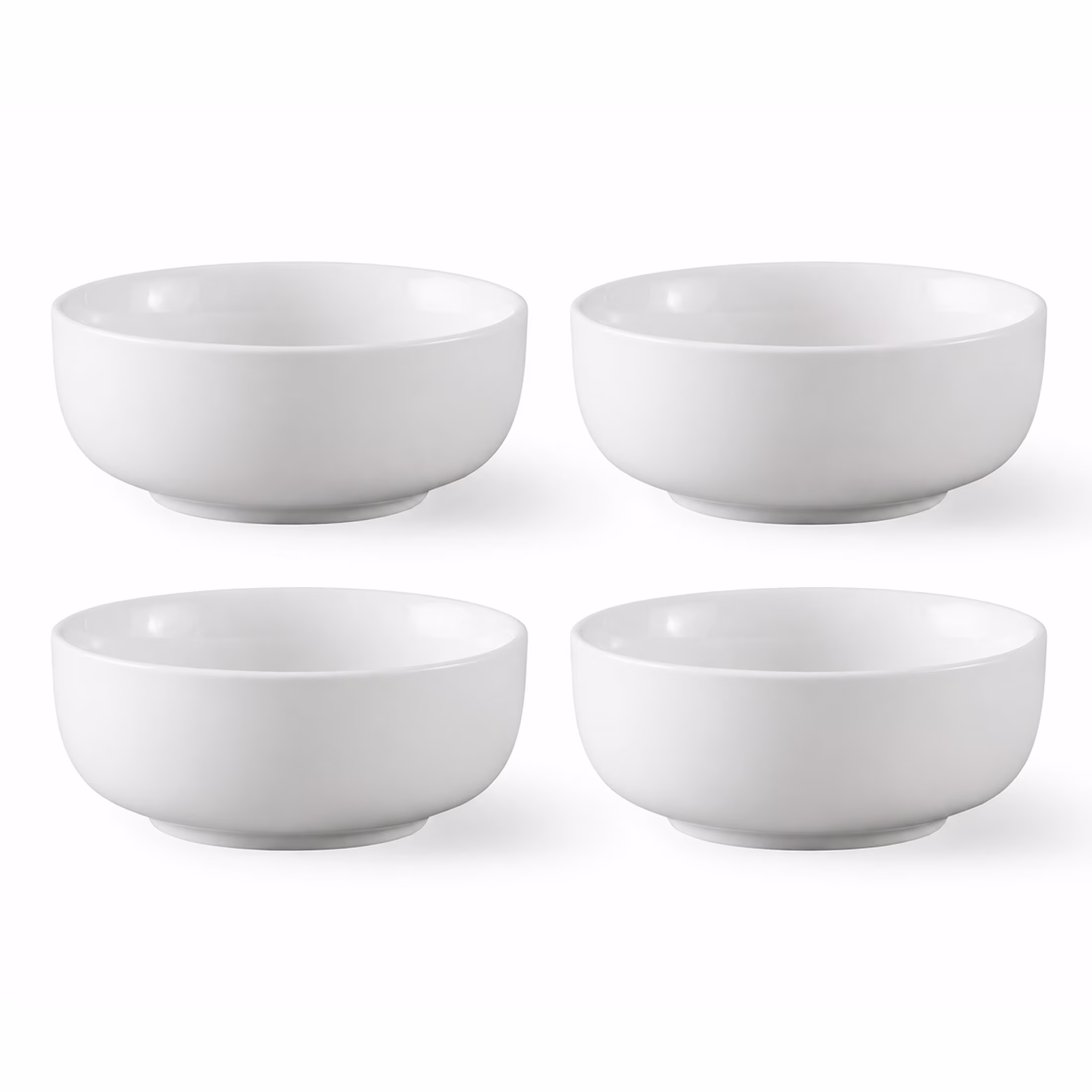 (4 pack) Better Homes & Gardens White Porcelain Round Dipped Bowl