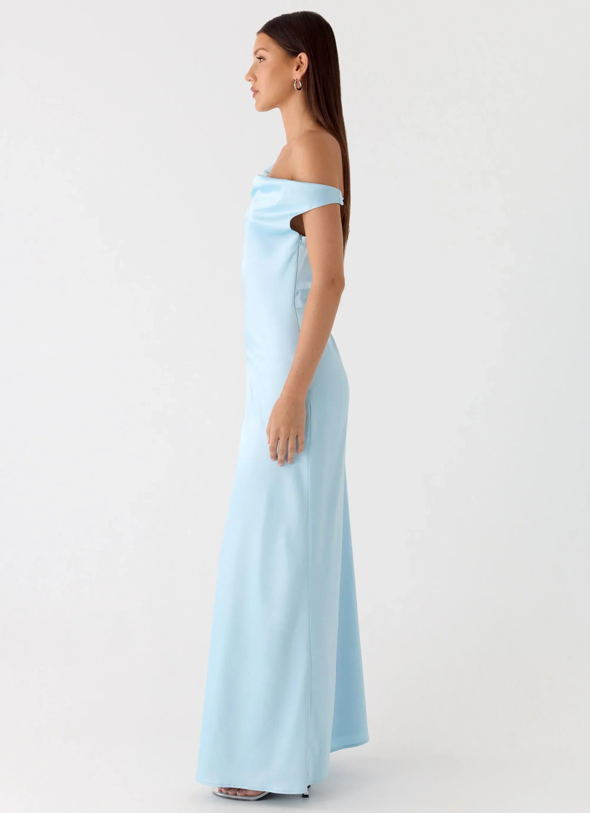 Palm Royal Maxi Dress - Ice Blue