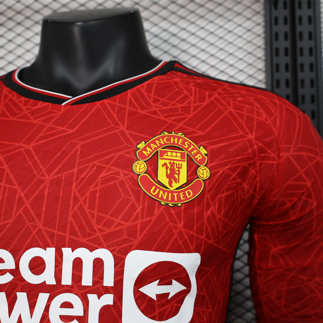 2023/24 Manchester United Home Long Sleeve Shirt - Player Version